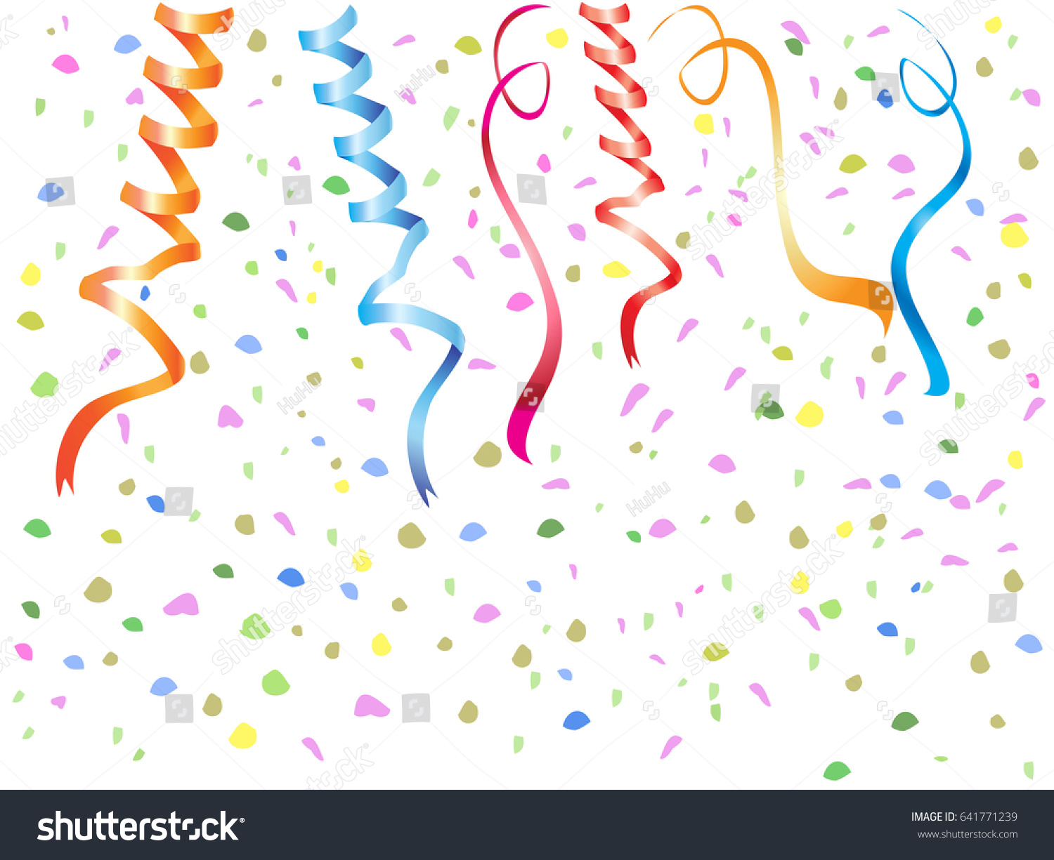 Streamers Confetti Background Stock Vector (Royalty Free) 641771239 ...