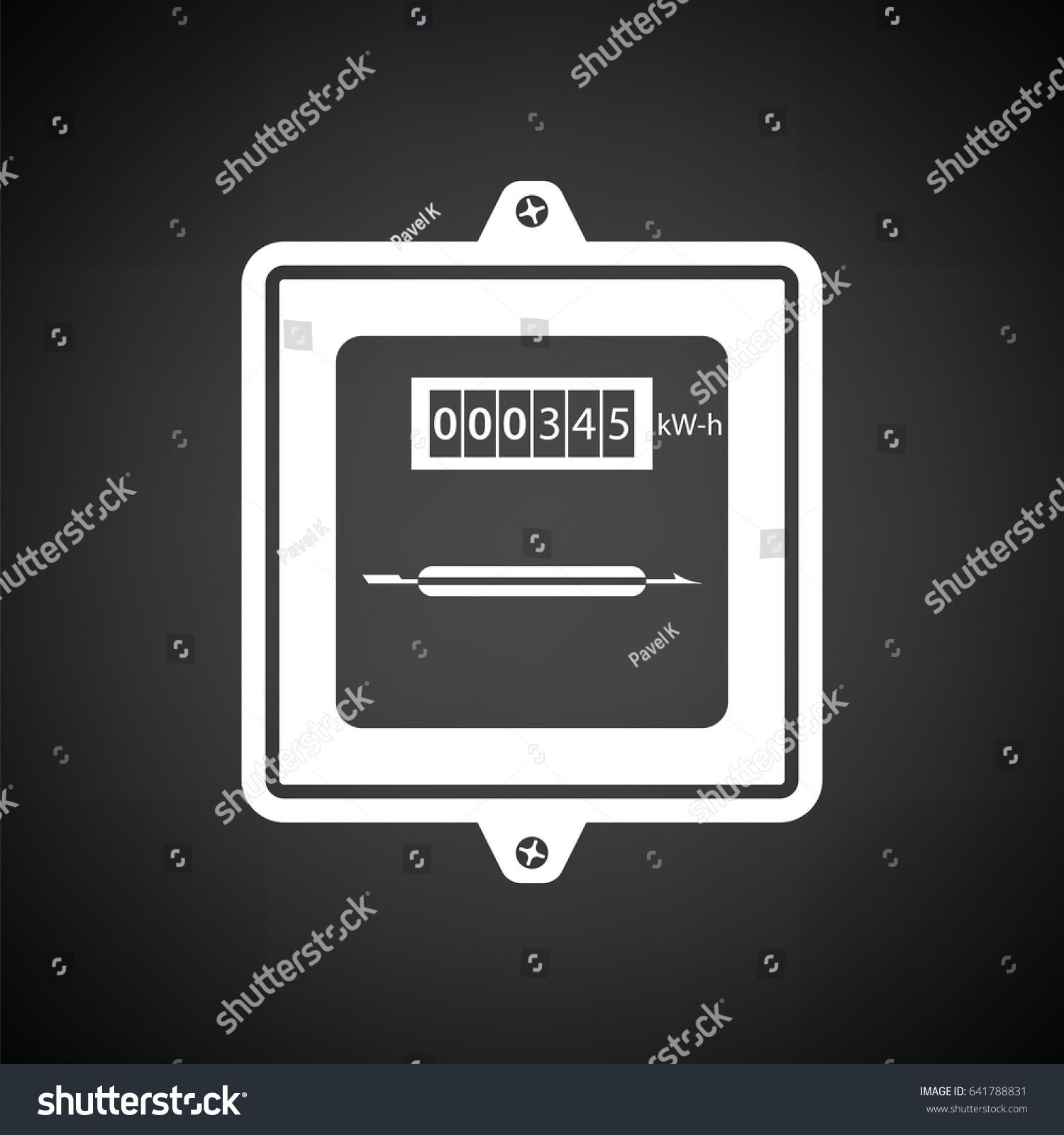 Electric Meter Icon Black Background White Stock Vector (Royalty Free ...