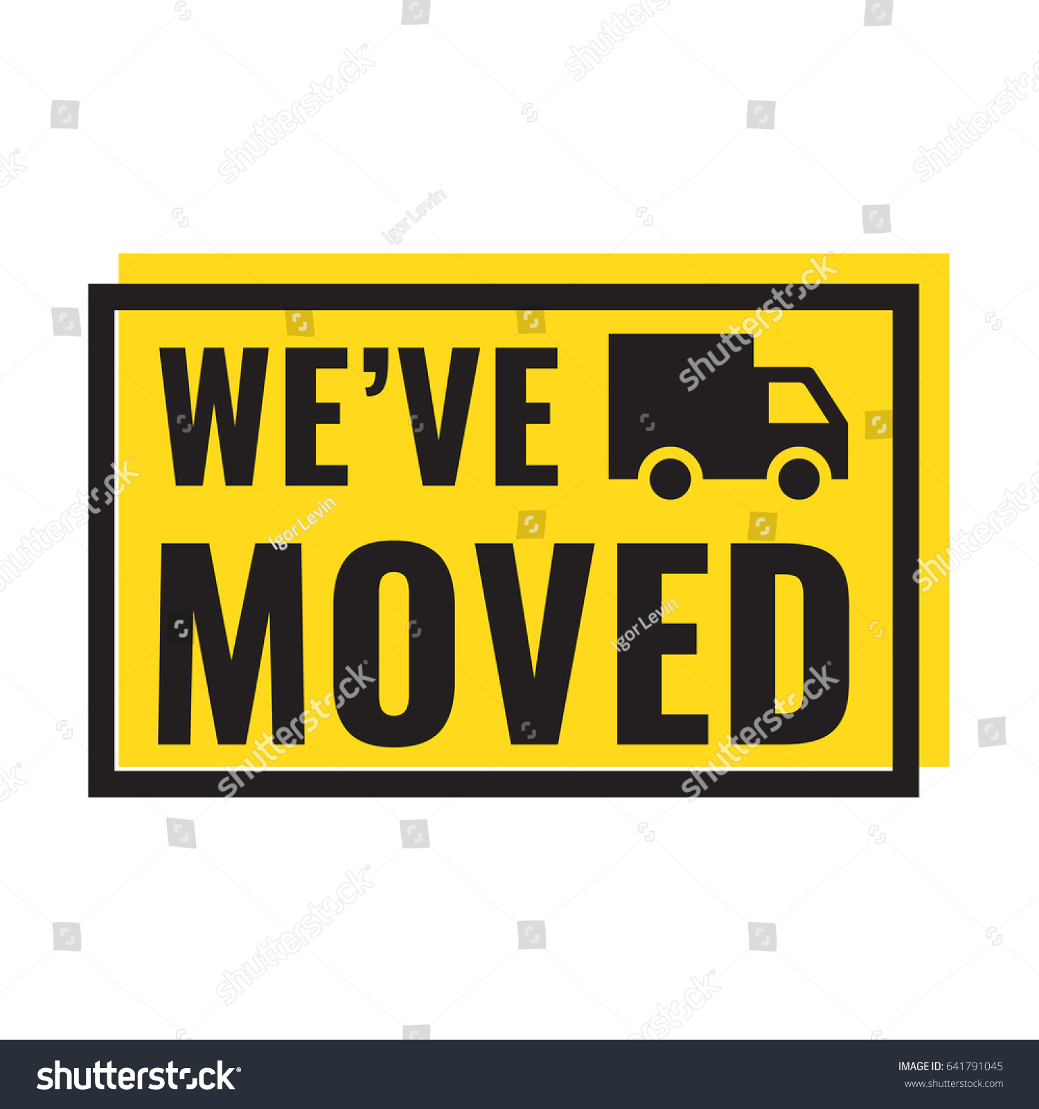 Weve Moved Badge Truck Icon Flat Stock Vector (Royalty Free) 641791045 ...