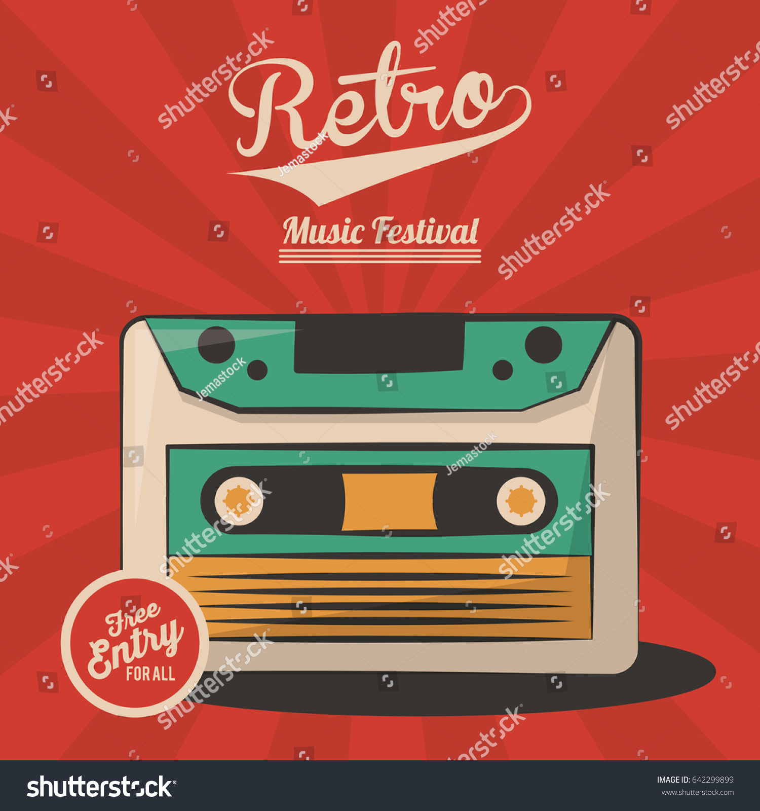 Vintage Retro Music Festival Cassette Invitation Stock Vector (royalty 