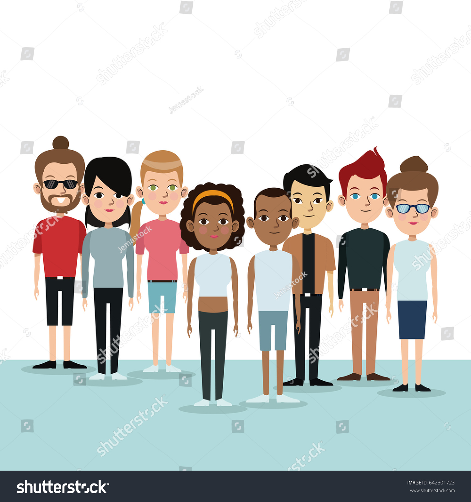 cartoon group of people