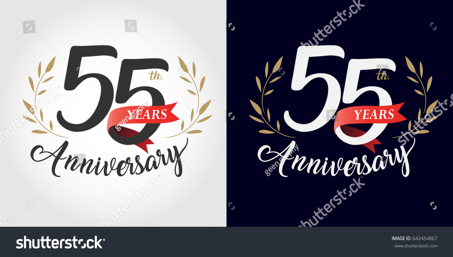 55 Years 55th Anniversary Number Hand Stock Vector (Royalty Free ...