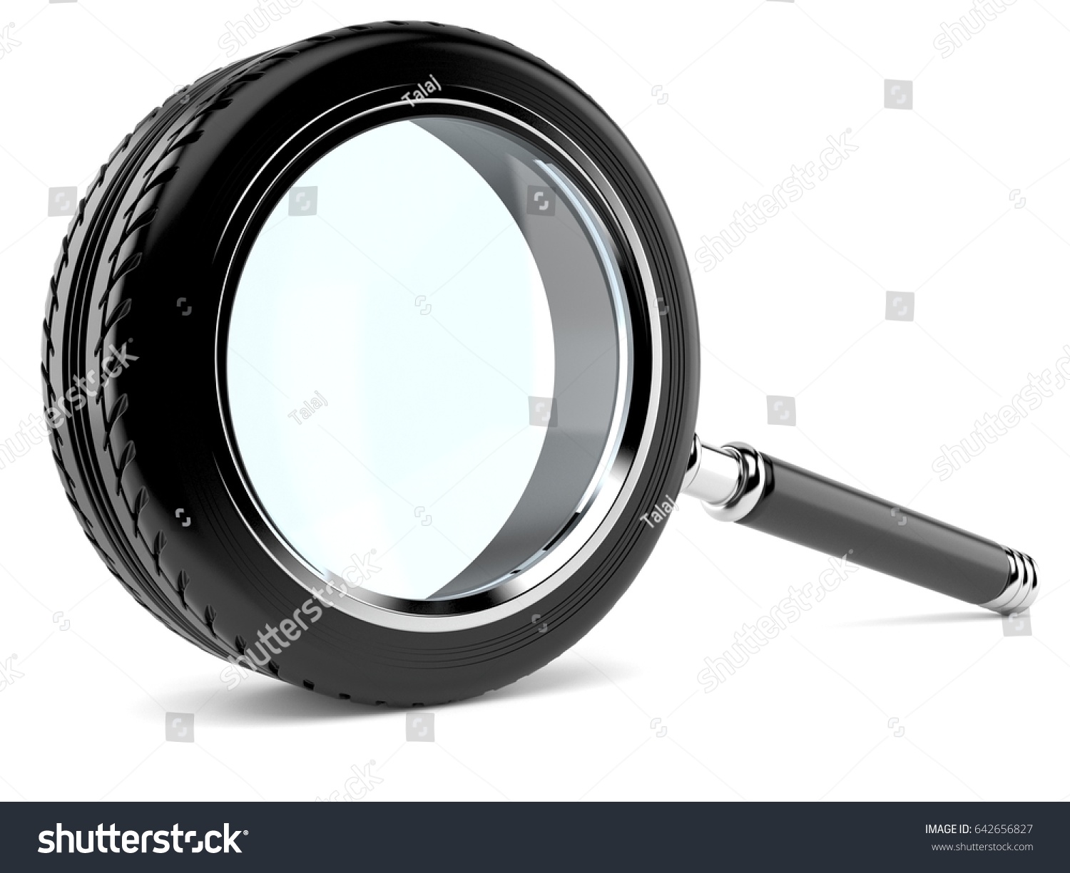 Car Magnifying Glass Isolated On White Stock Illustration 642656827 ...