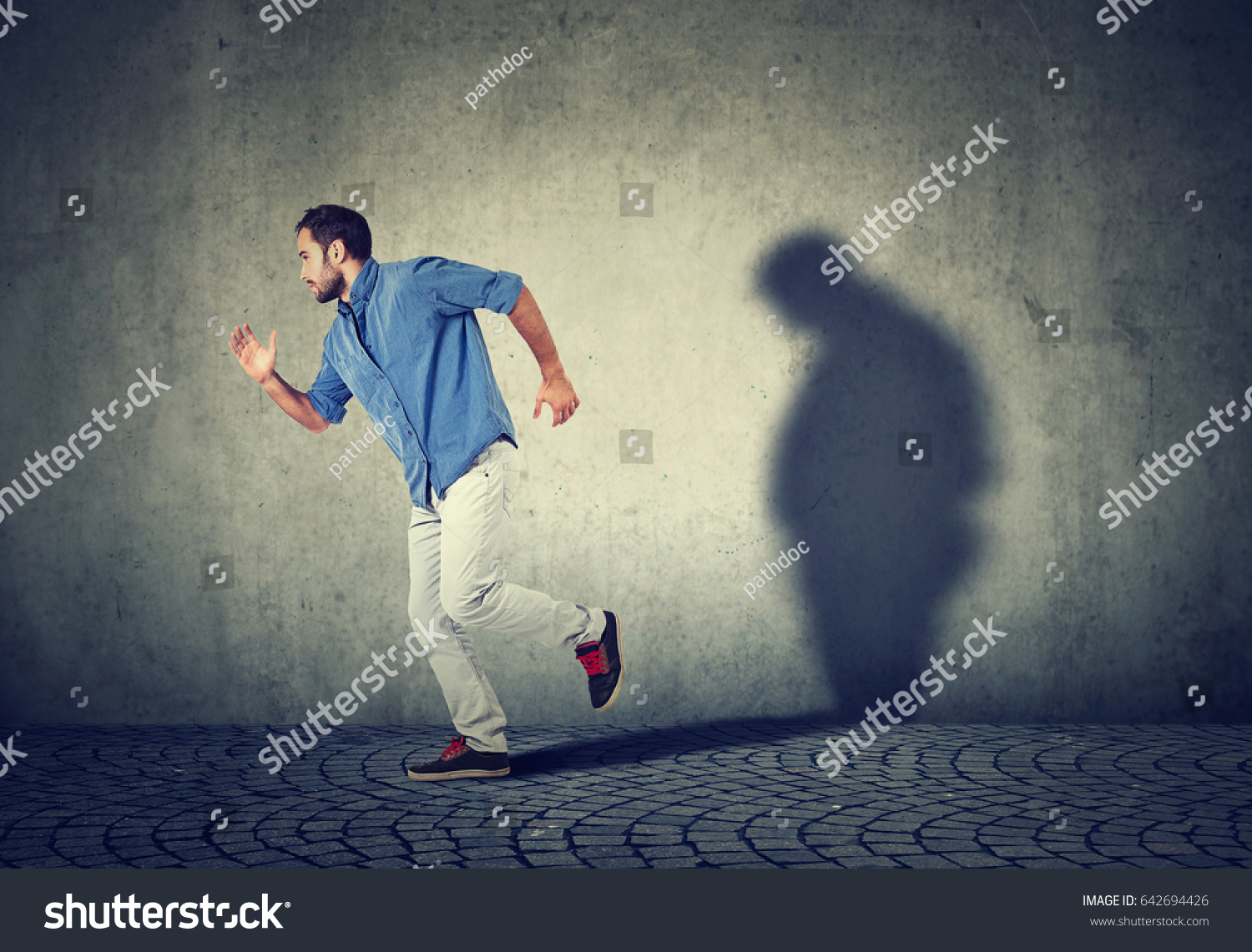 Man Running Away His Sad Gloomy Stock Photo 642694426 | Shutterstock