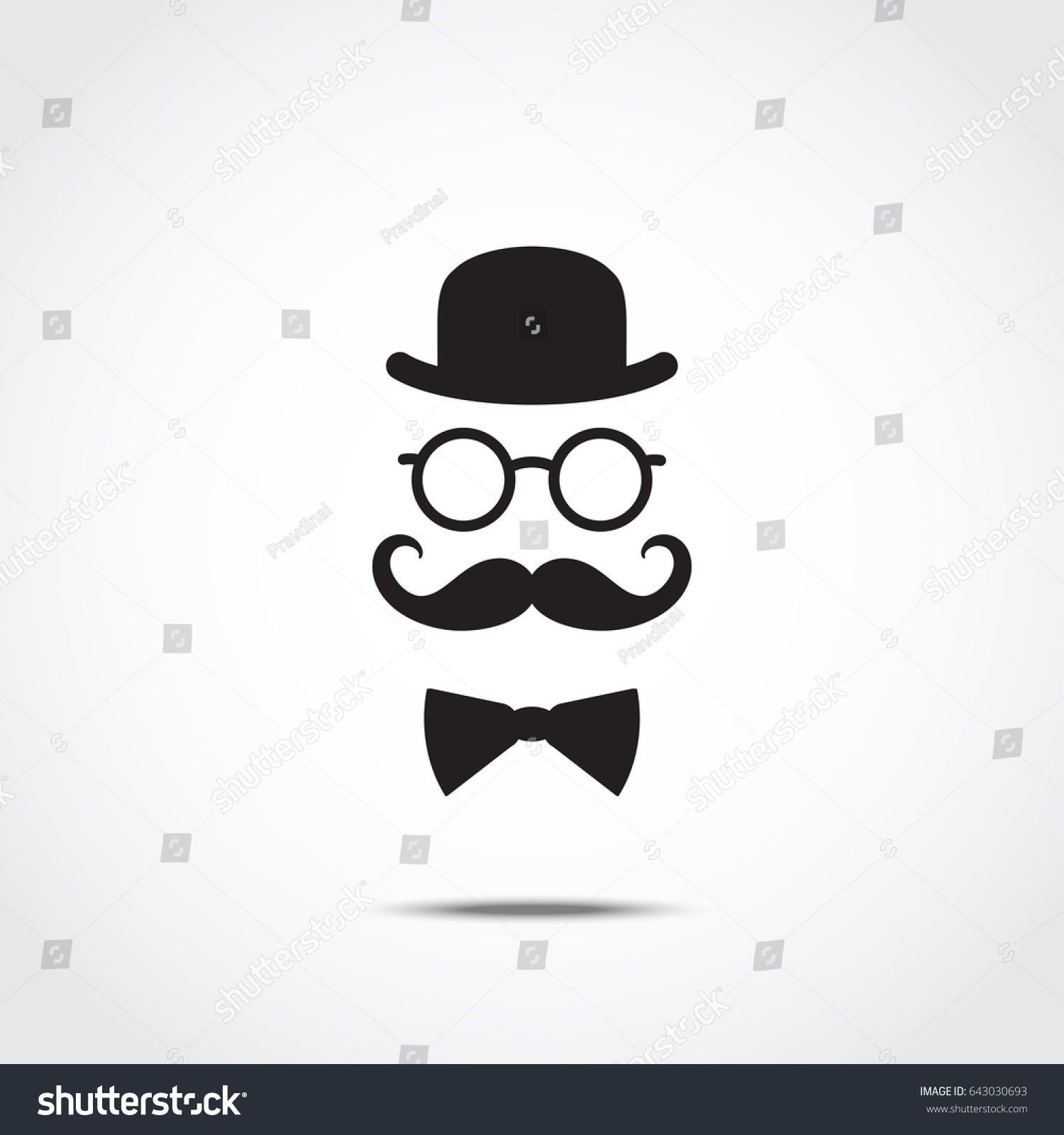 Stylized Silhouette English Gentleman Isolated On Stock Vector (Royalty ...