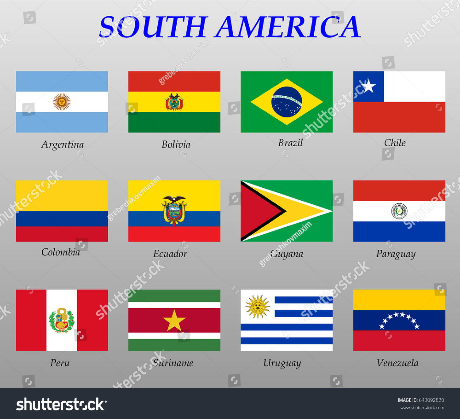 Set All Flags South America Vector Stock Vector (Royalty Free ...