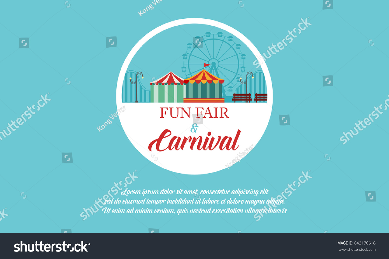 Amusement Park Carnival Banner Stock Vector (Royalty Free) 643176616