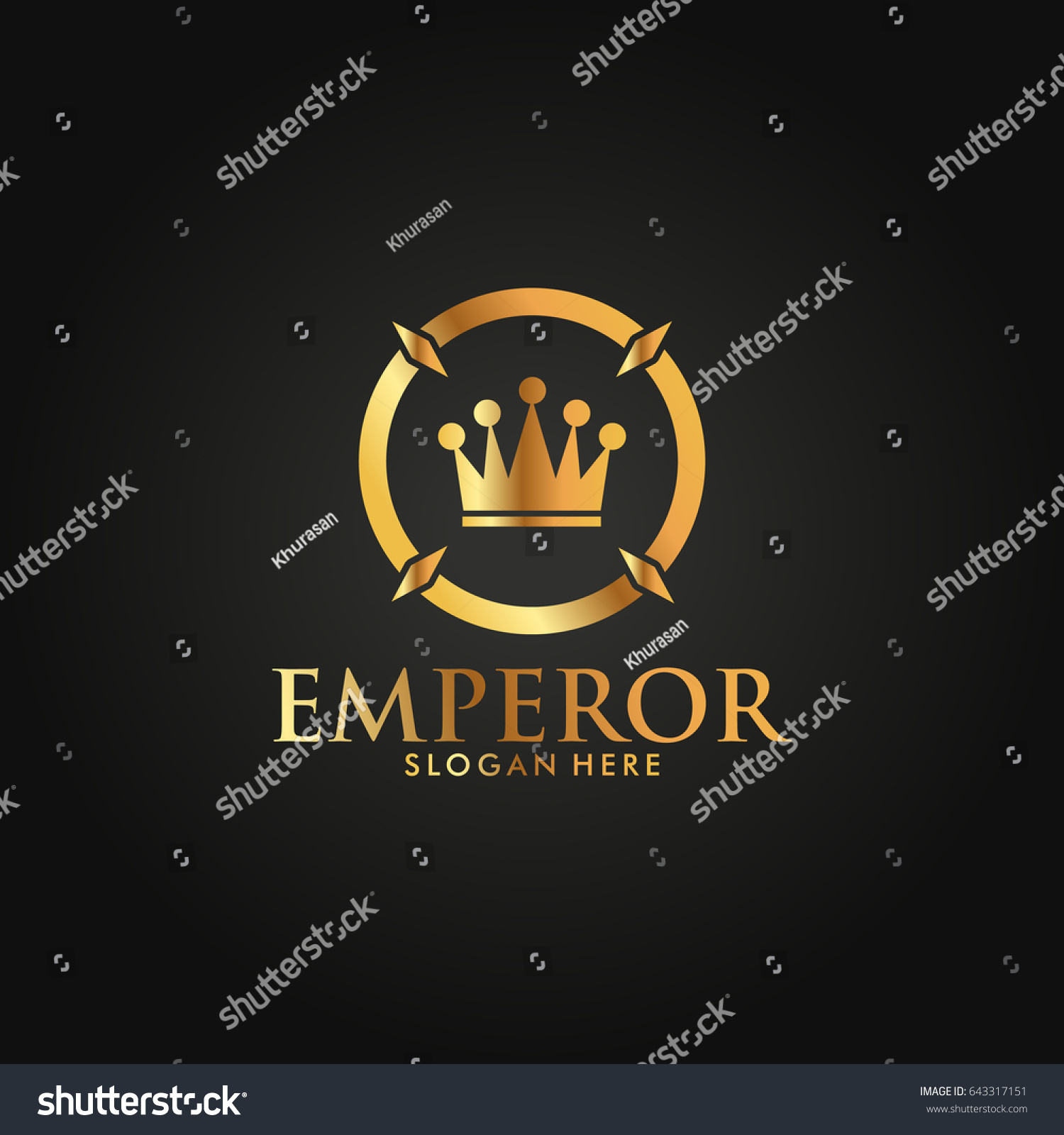 Emperor King Crown Golden Modern Simple Stock Vector (Royalty Free ...