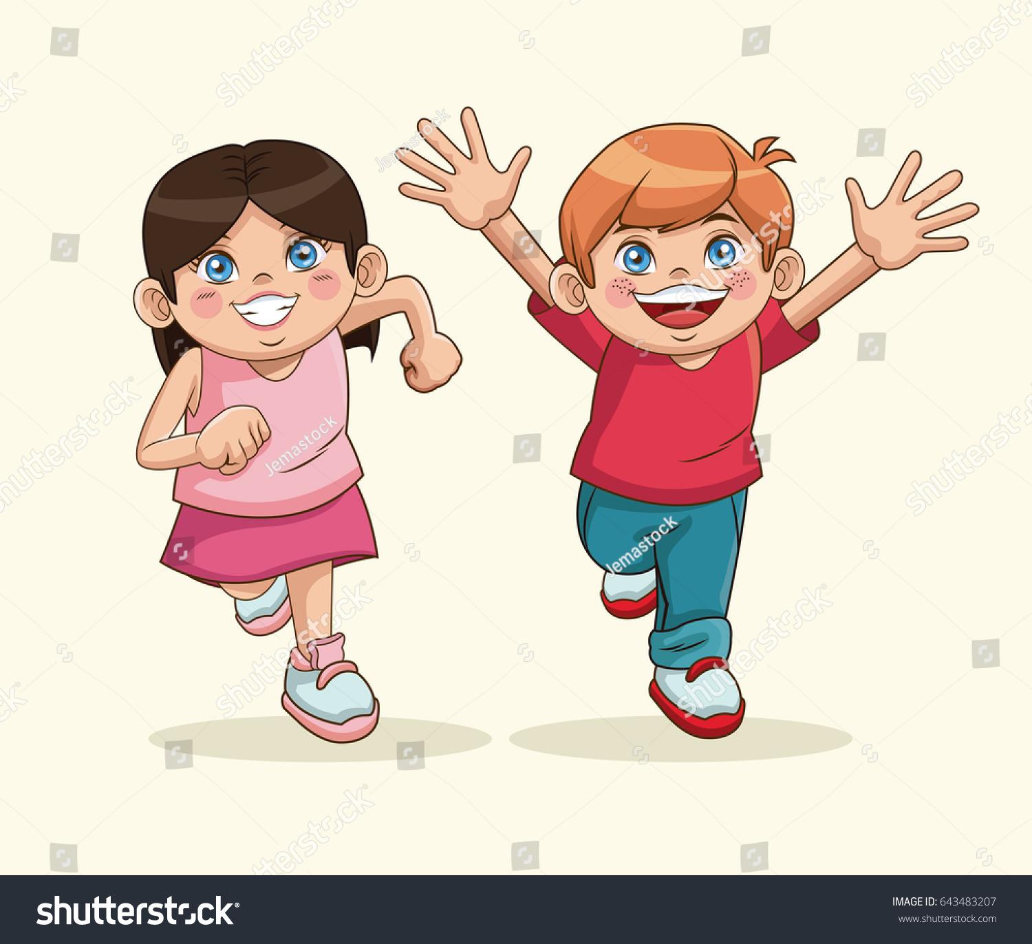 Happy Children Day Boy Girl Sweet Stock Vector (Royalty Free) 643483207 ...