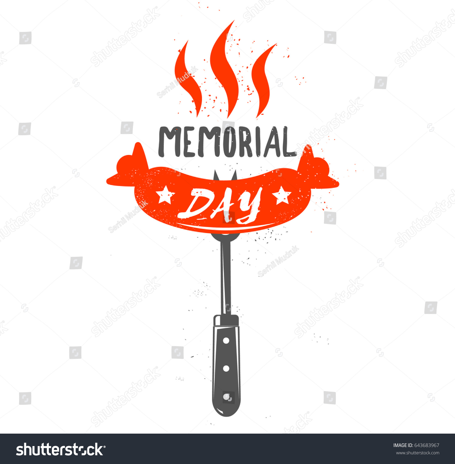 Memorial Day Barbecue Holiday Greeting Card Stock Vector (Royalty Free ...