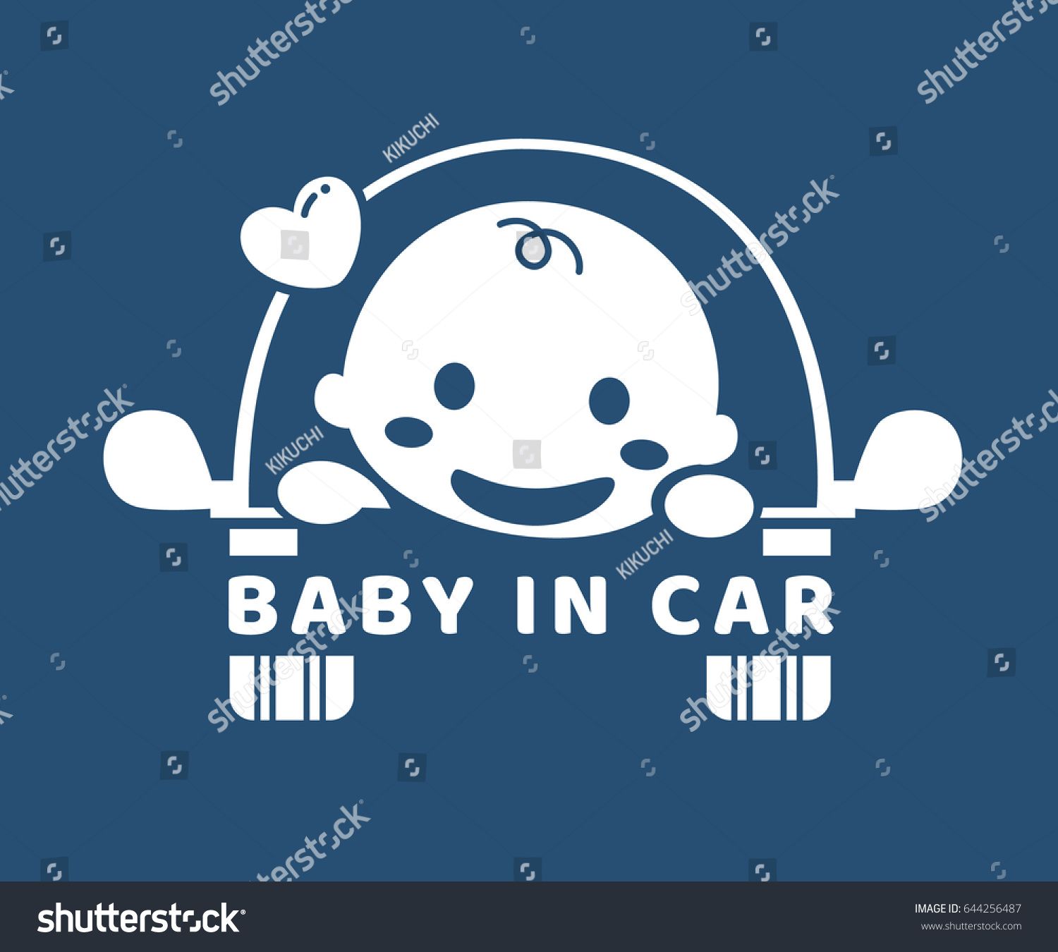 Baby Car Sticker Flat Design Stock Vector (Royalty Free) 644256487 ...