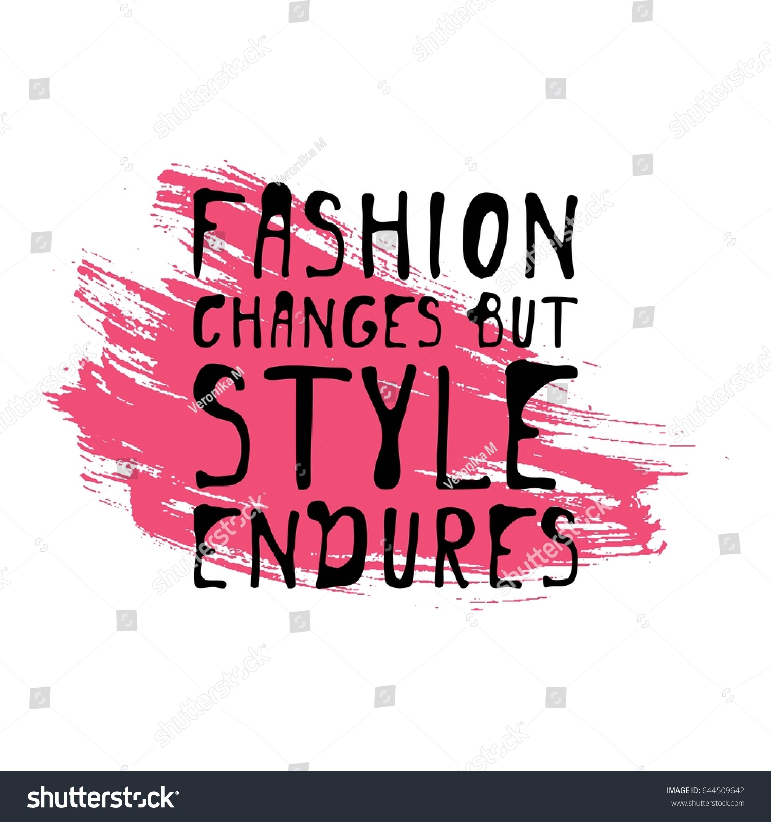 Fashion Changes Style Endures Motivational Quote Stock Vector (Royalty ...