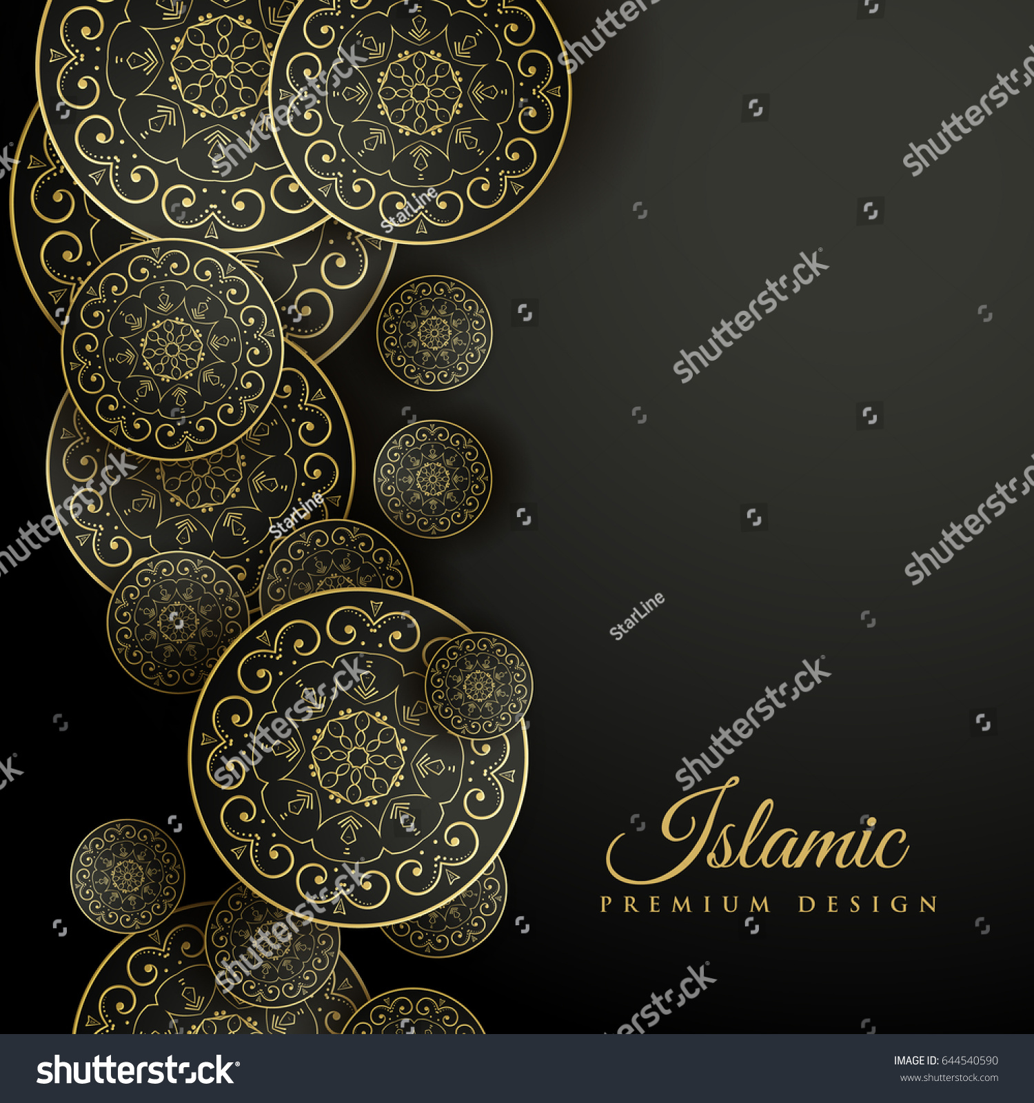 Beautiful Islamic Background Mandala Decoration Stock Vector (Royalty ...