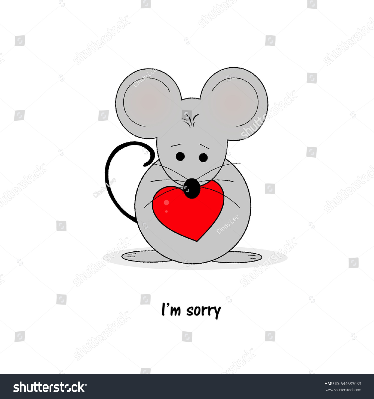 Which one deeply reliability Mouse Red Heart Im Sorry Stock Illustration 644683033 | Shutterstock