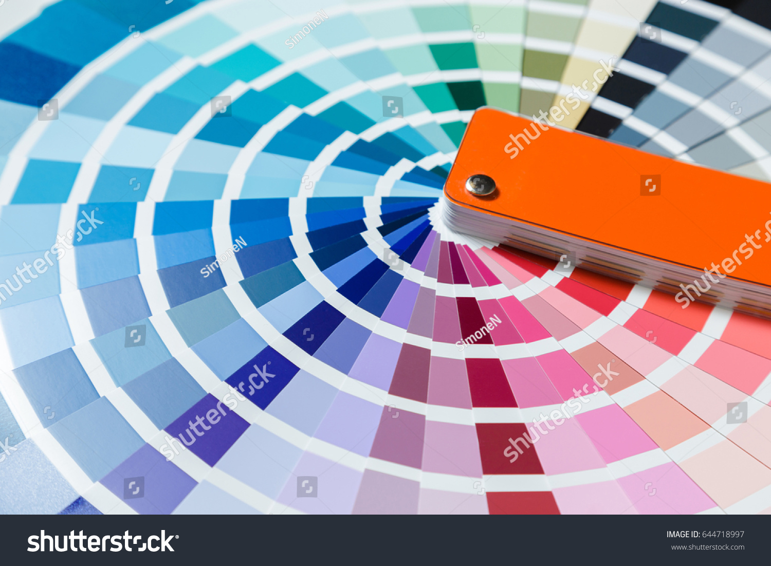 Open Color Palette Swatches Closeup Stock Photo 644718997 