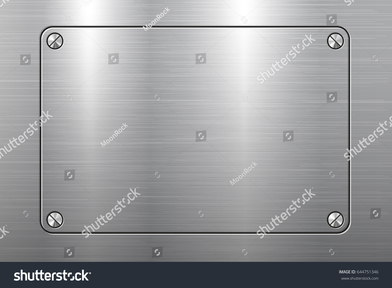 Rectangle Plate Screws On Metal Background Stock Vector (Royalty Free ...