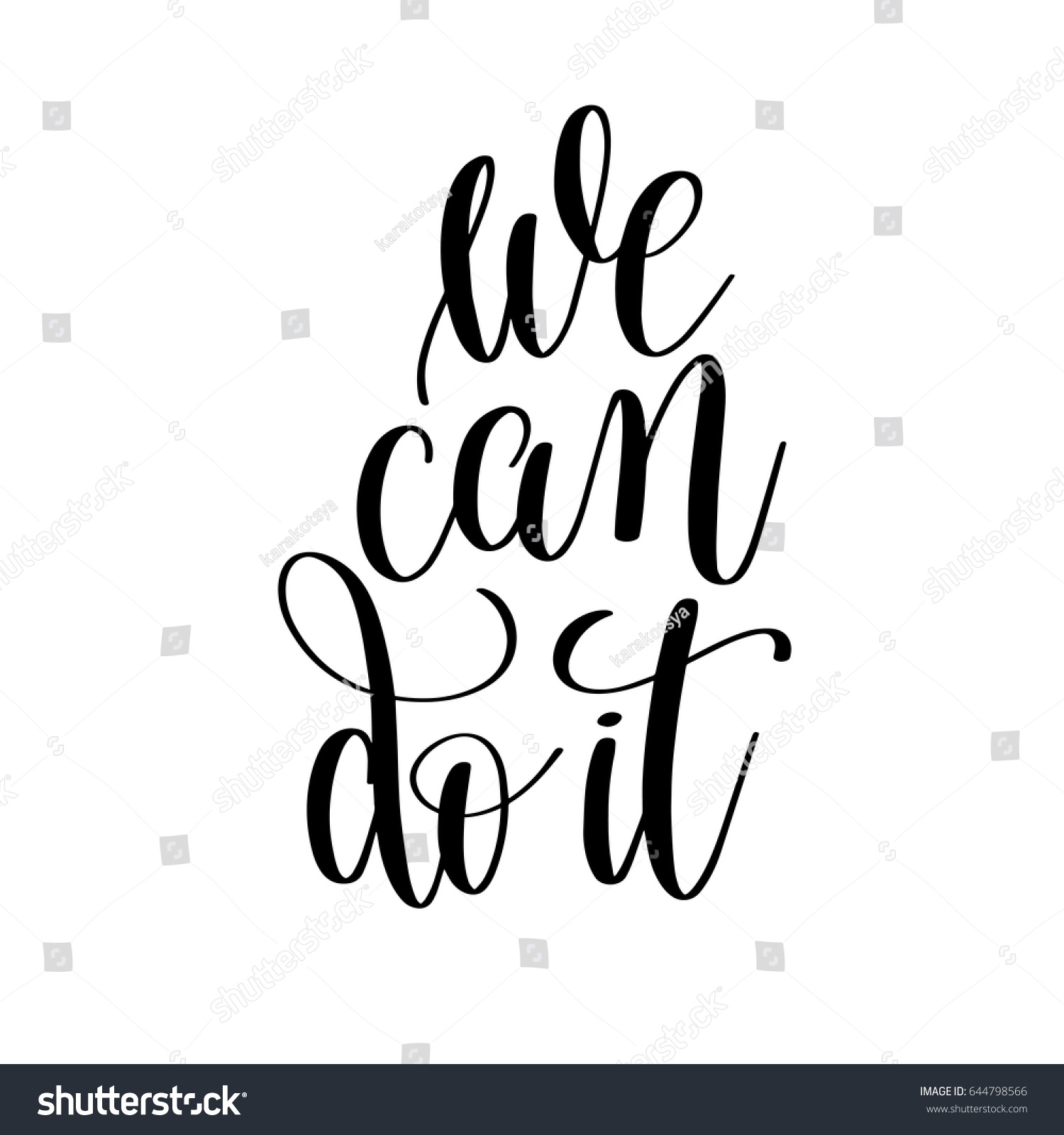 We Can Do Black White Motivational Stock Vector (Royalty Free ...