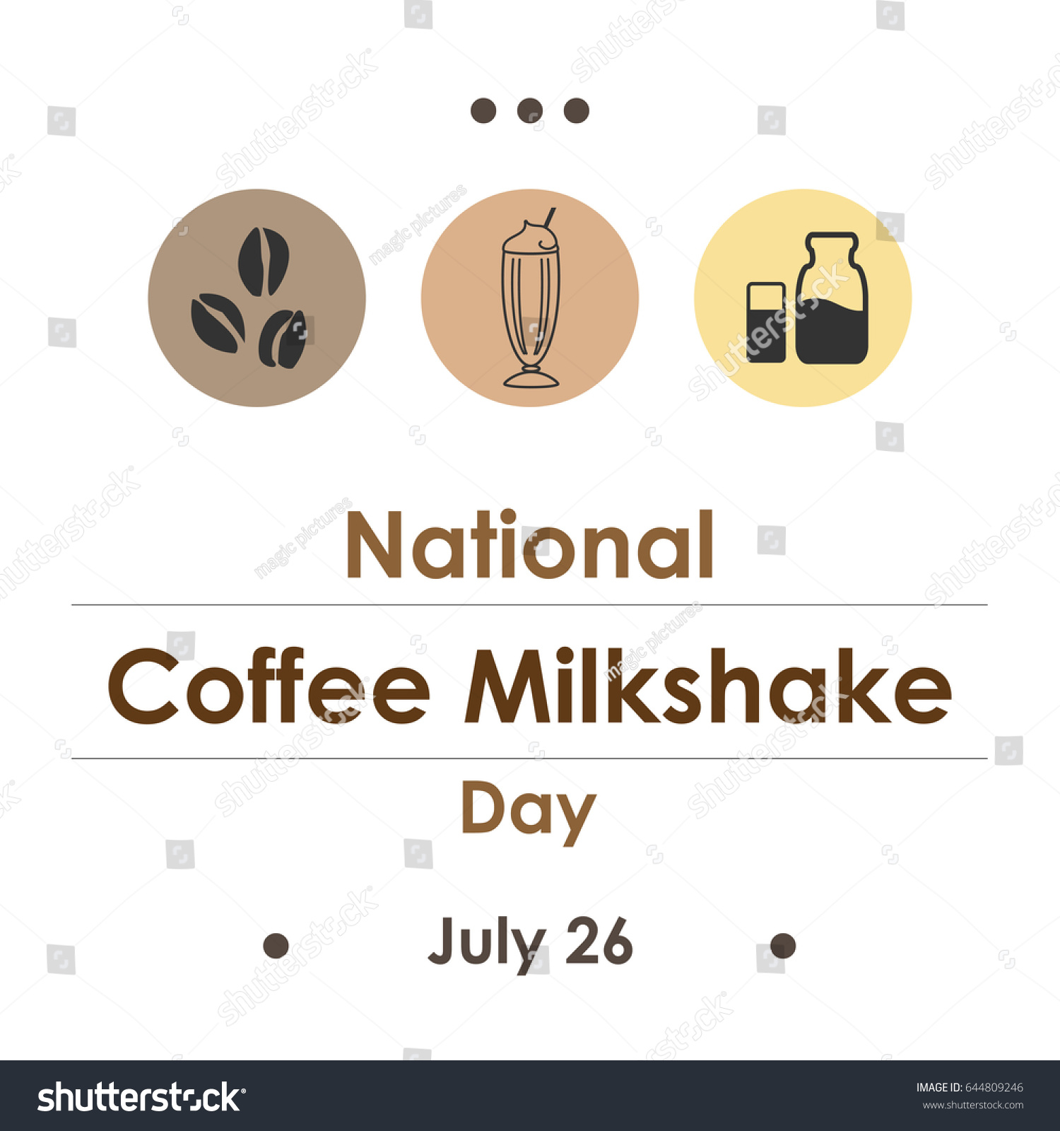 Vector Illustration National Coffee Milkshake Day Stock Vector (Royalty