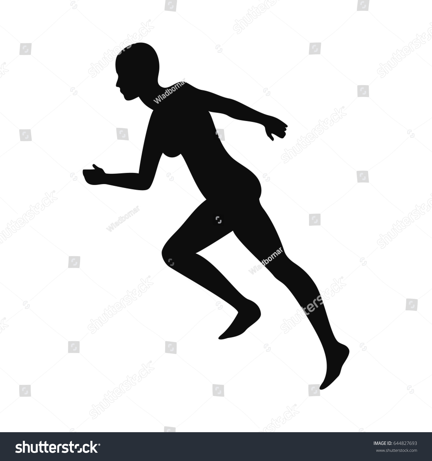 Running Woman Silhouette Vector Illustration Stock Vector (Royalty Free ...