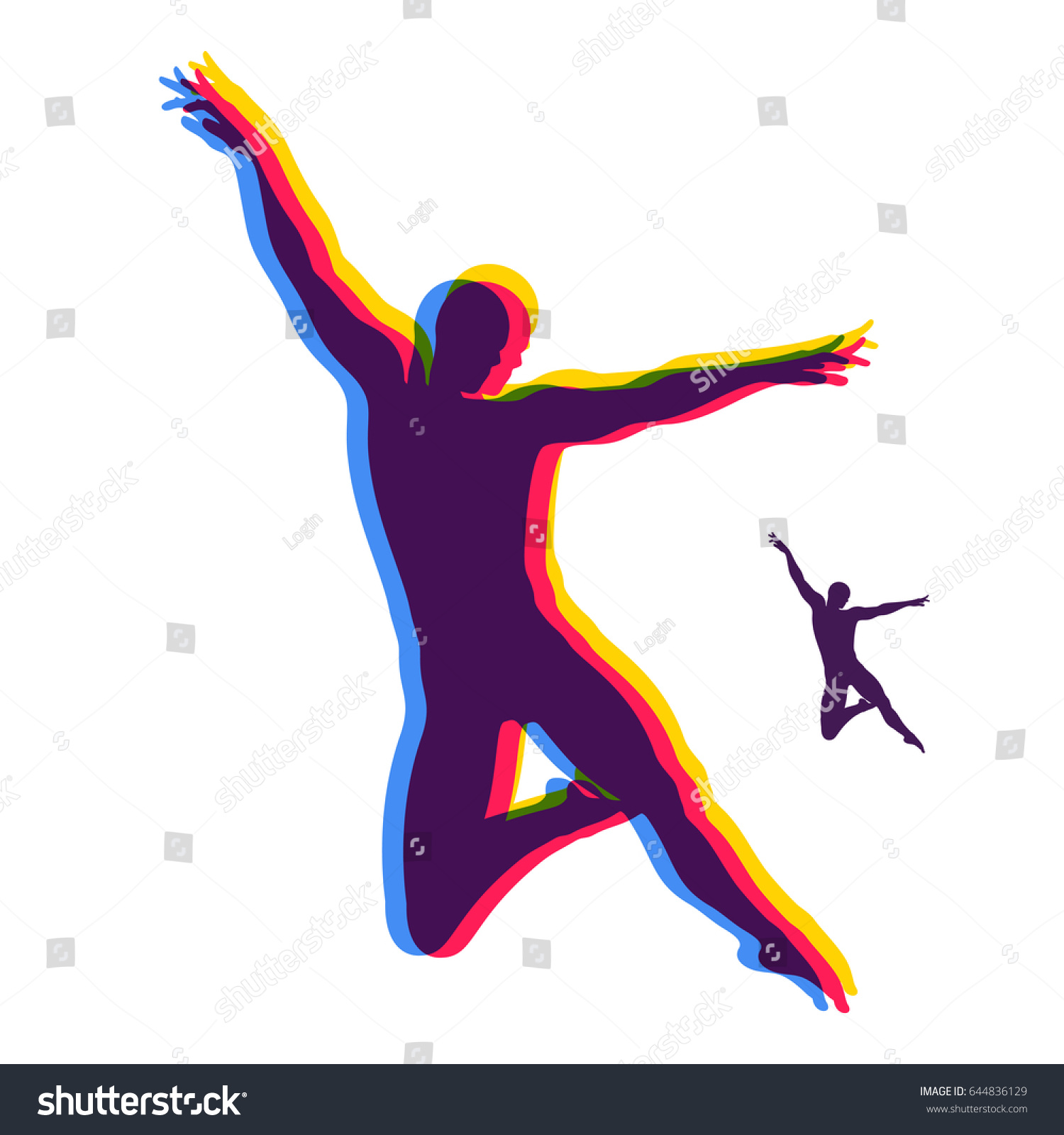 Silhouette Dancer Gymnast Man Posing Dancing Stock Vector (Royalty Free ...