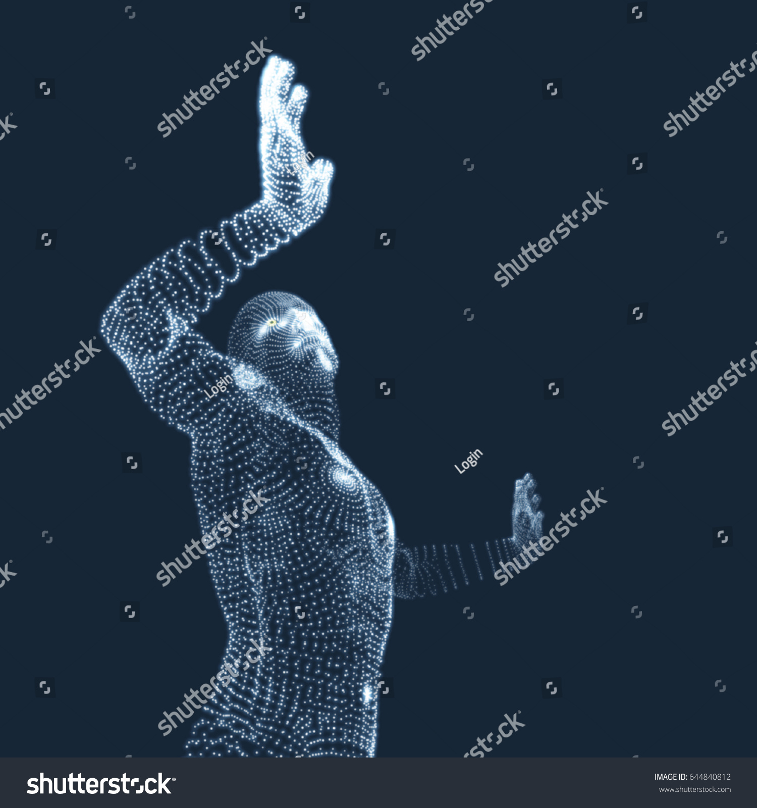 3d Model Man Human Body Design Stock Vector (Royalty Free) 644840812 ...