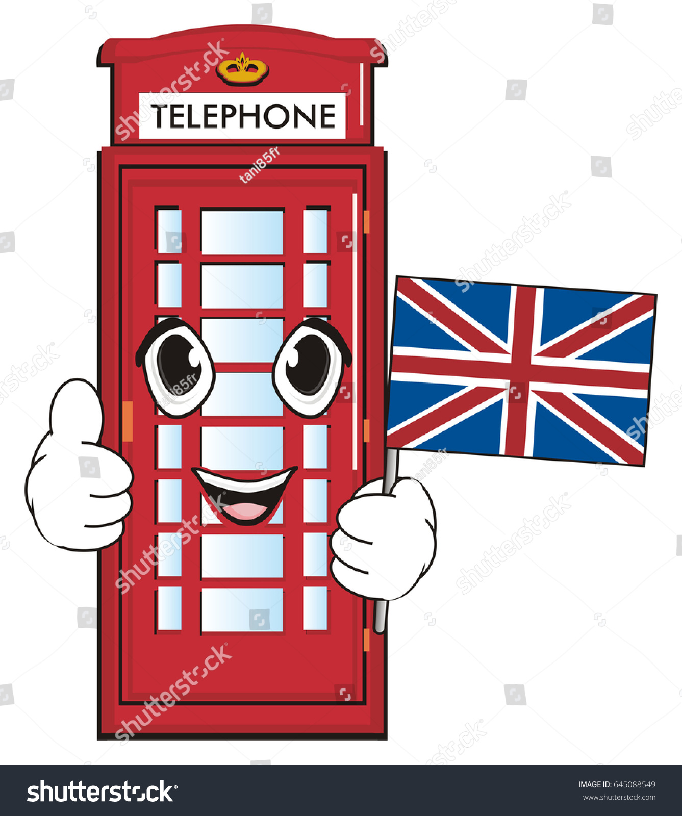 Телефонная будка с флагом Британии