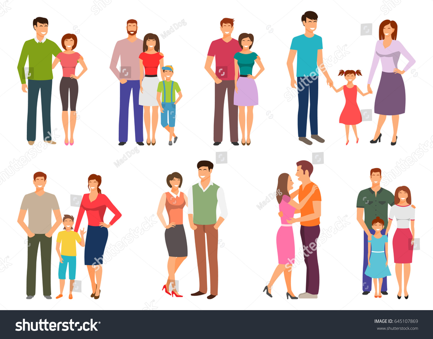 Happy Family People Figures Parenting Parents Stock Vector (Royalty ...