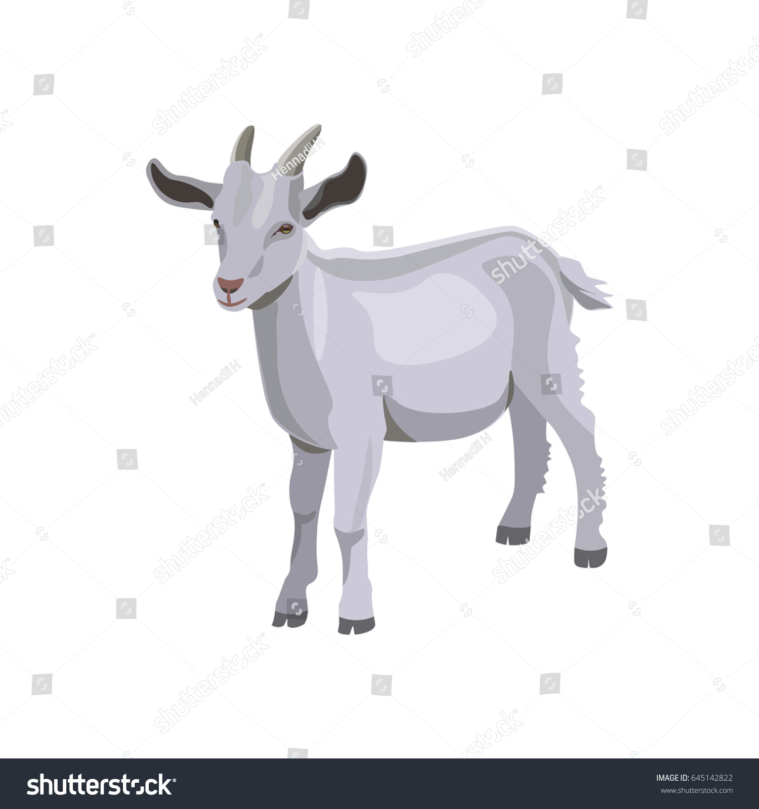 Goat Kid Vector Illustration Stock Vector (Royalty Free) 645142822 ...