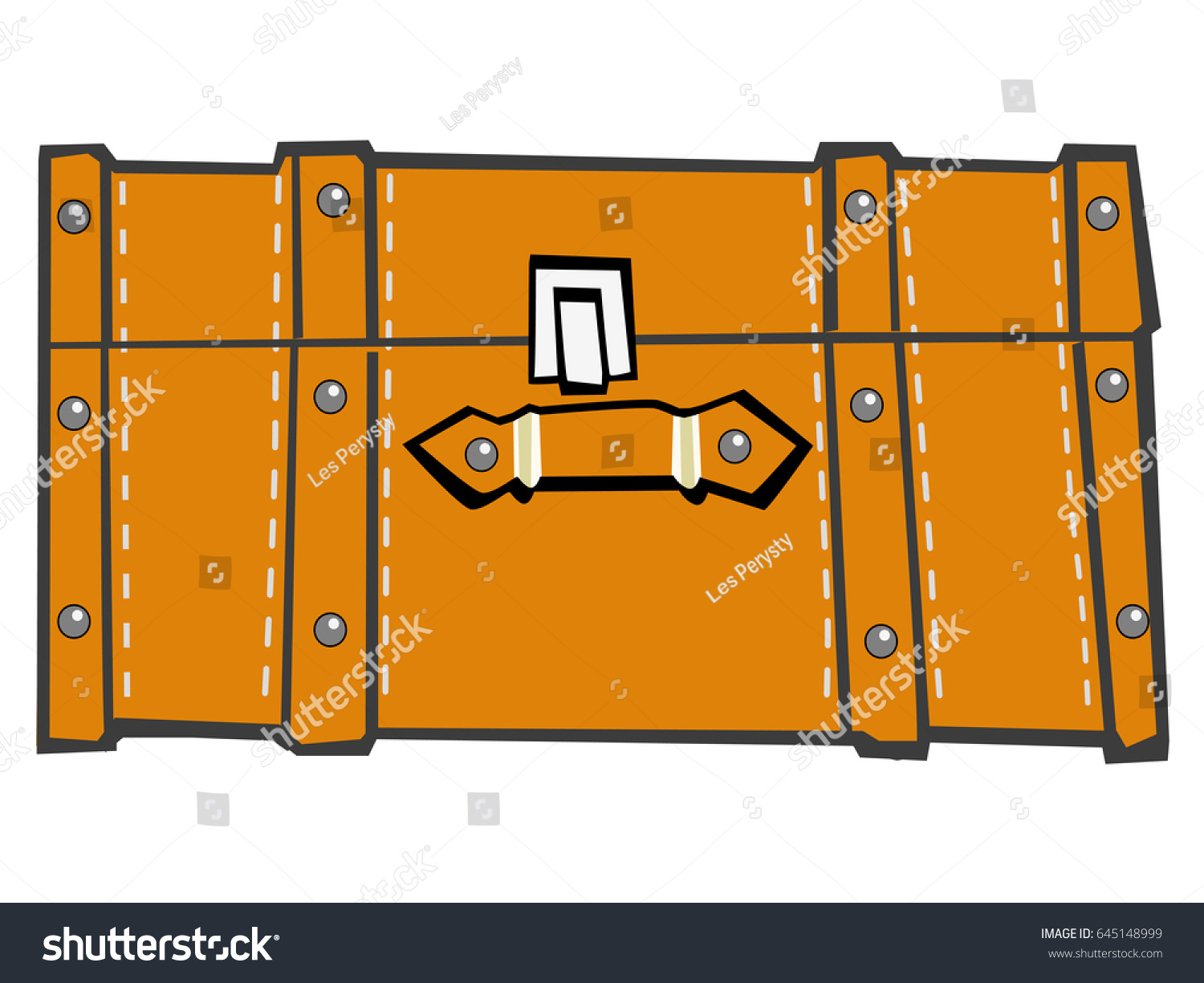 Vector Coloured Illustration Classic Suitcase Top Stock Vector (Royalty ...