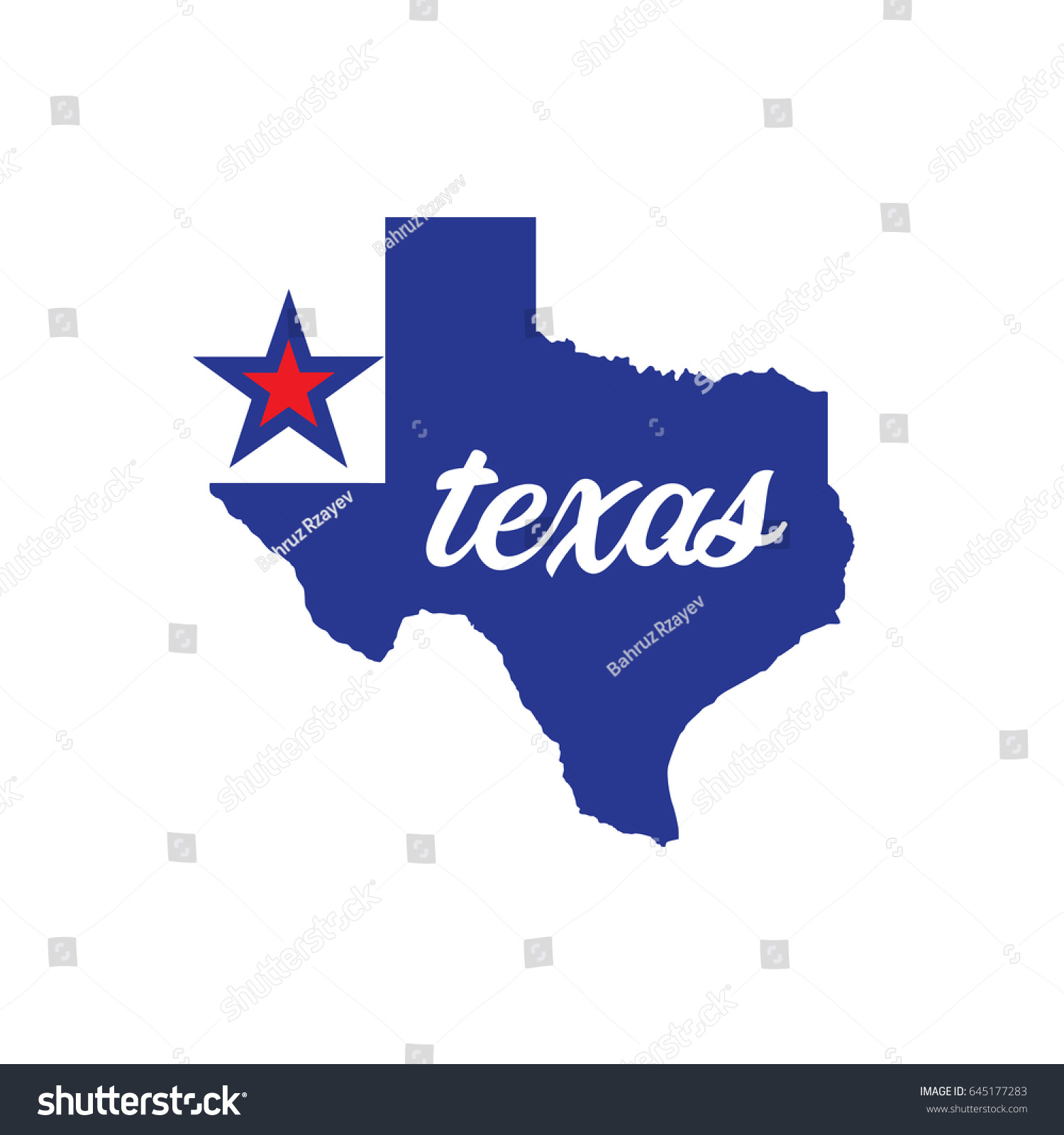 Map Texas Vector Illustration Stock Vector (Royalty Free) 645177283 ...