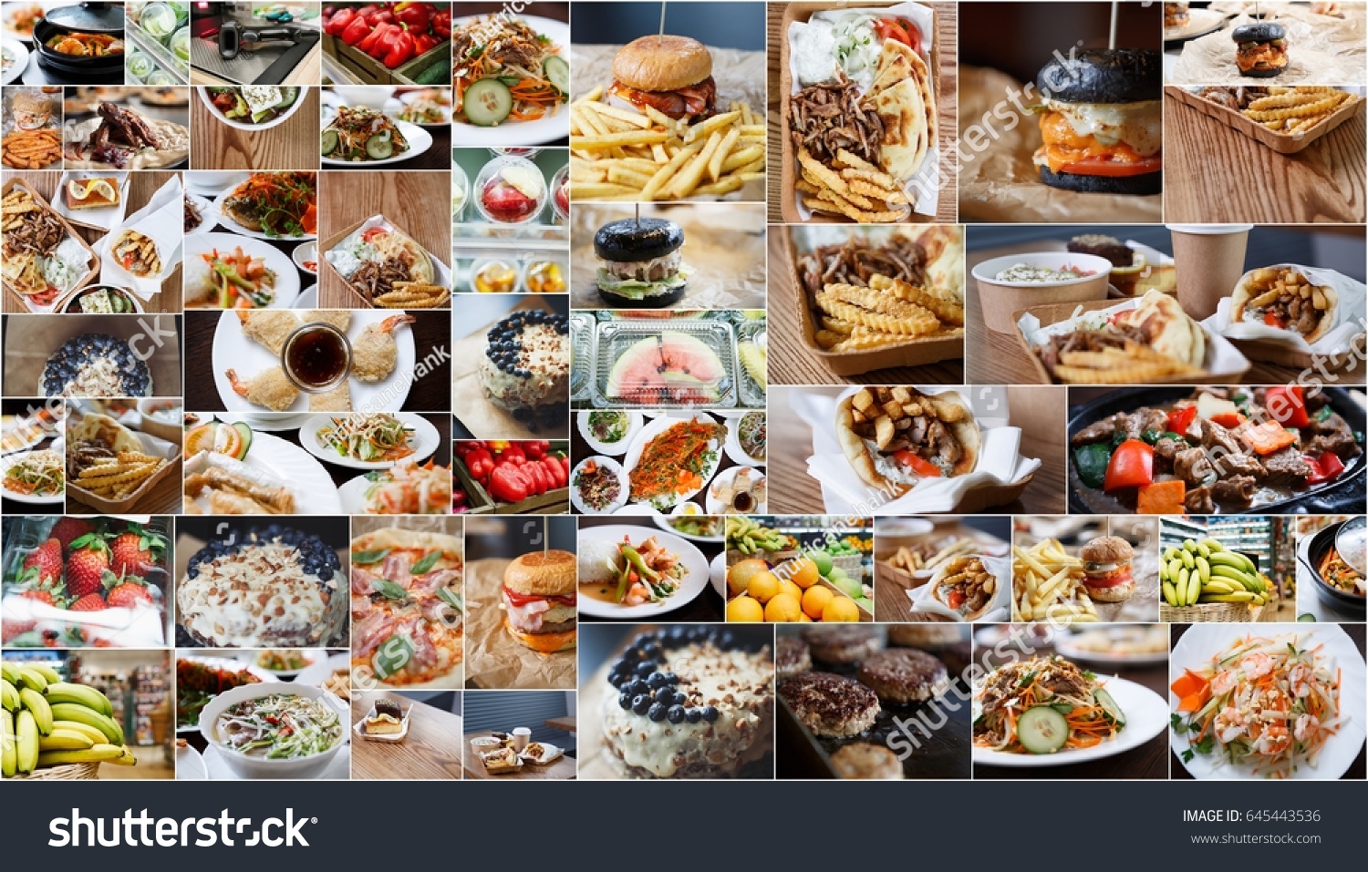 Big Collage Different Fast Food Dishes Stock Photo 645443536 | Shutterstock