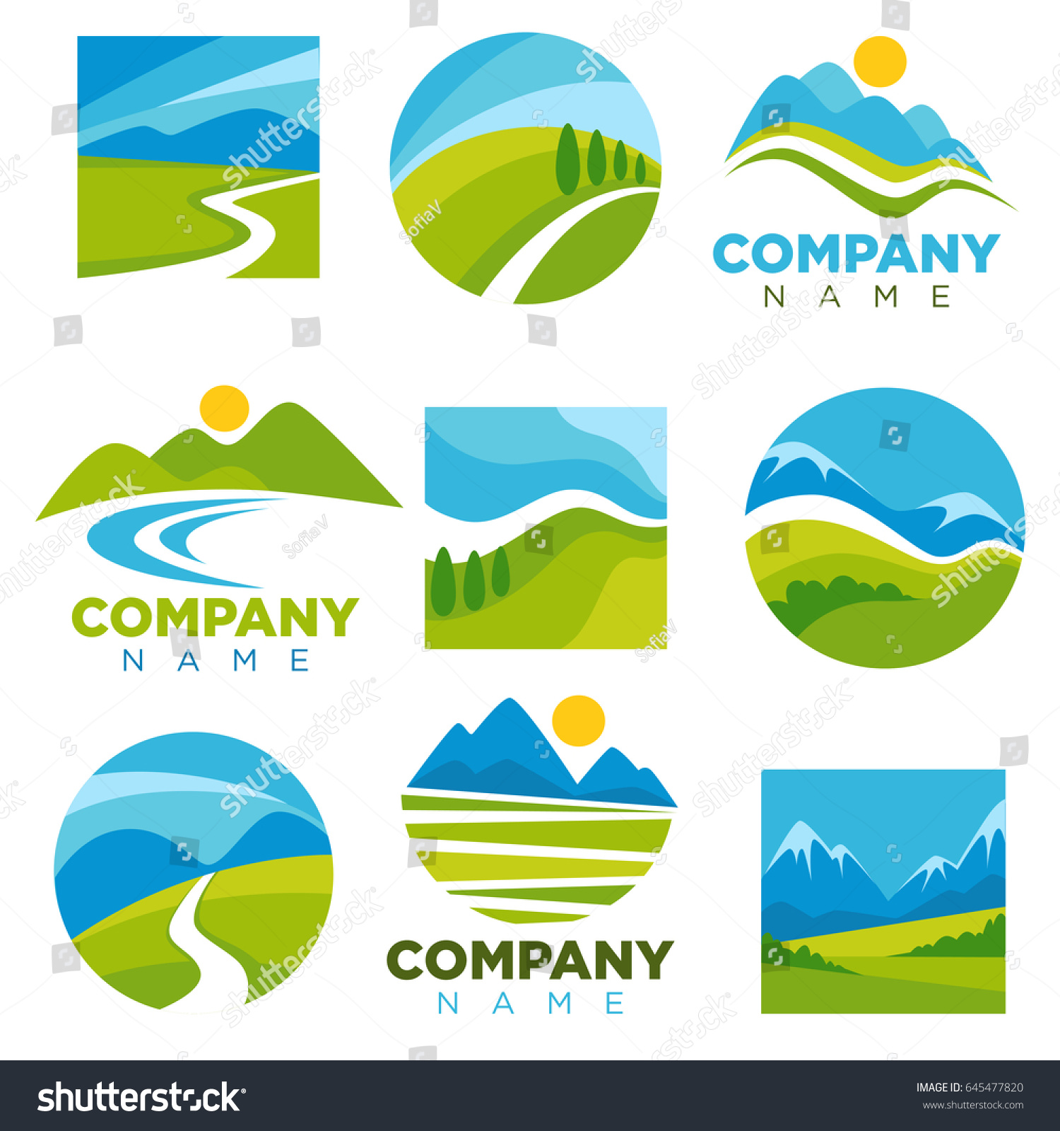 landscape-logotypes-set-space-company-name-stock-vector-royalty-free