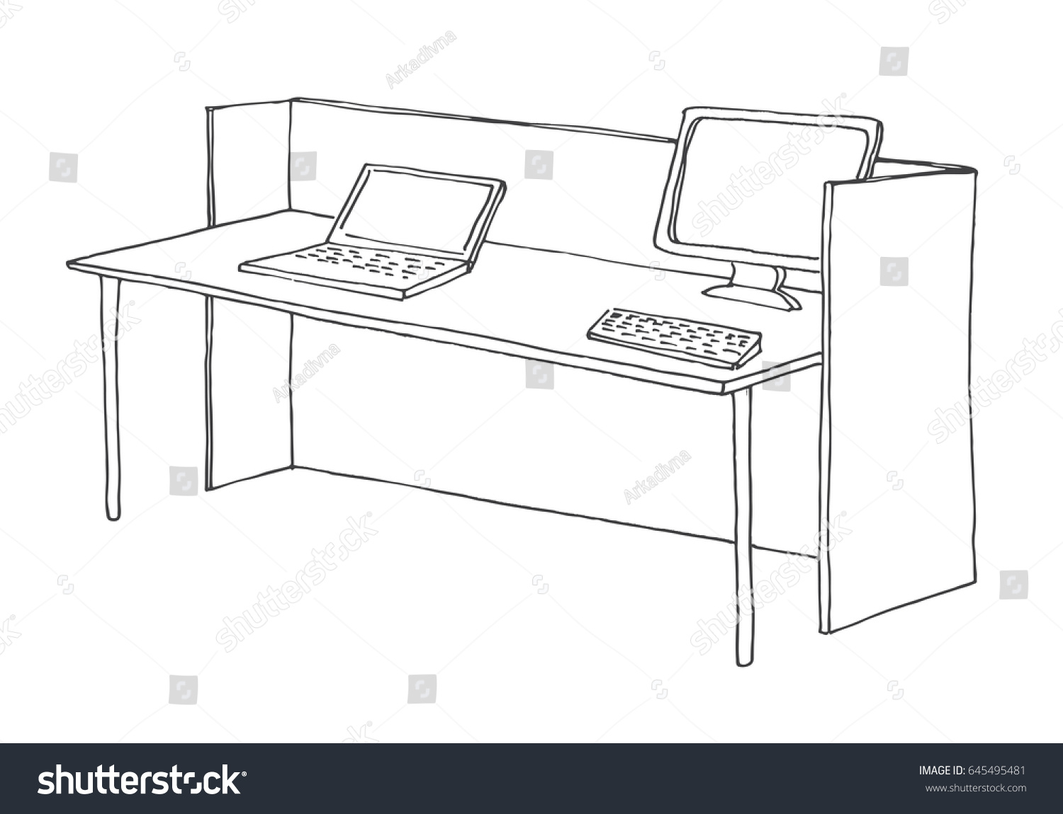 Компьютерный стол вектор Лонг