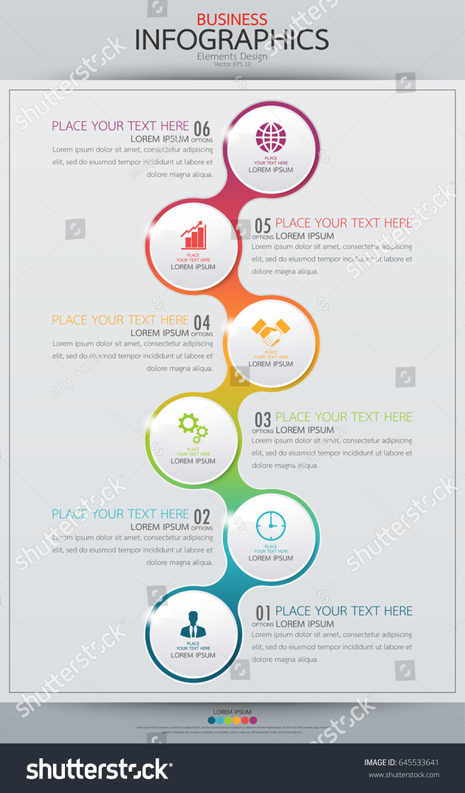 Infographic Business Vertical Timeline Process Chart Stock Vector 