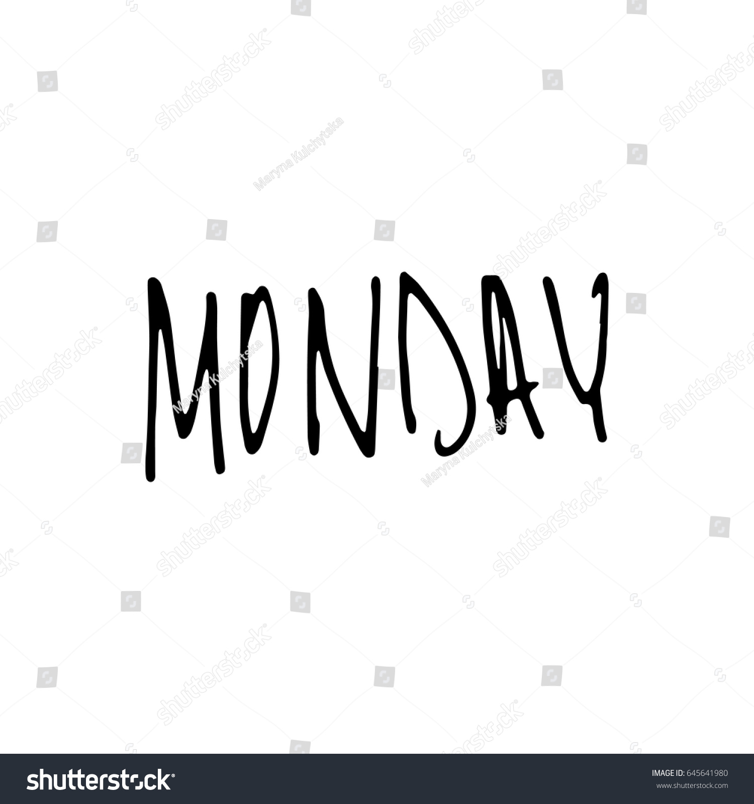 Monday Calligraphy Stock Vector (Royalty Free) 645641980 | Shutterstock