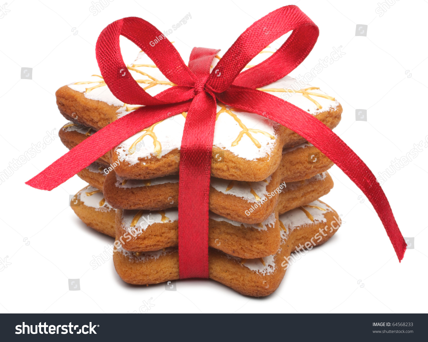 Stack Four Cookies Cookies Tied Red Stock Photo 64568233 | Shutterstock