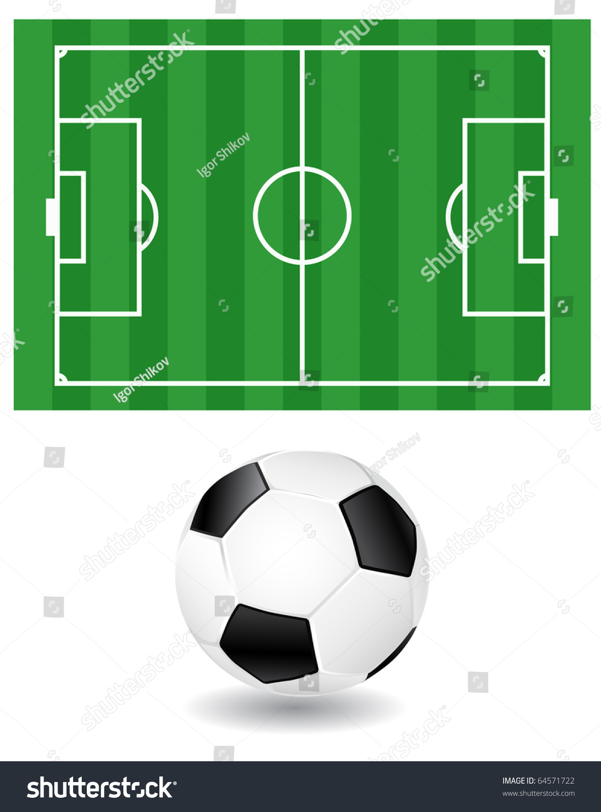 Soccer Ball Field Background Stock Vector (Royalty Free) 64571722 ...