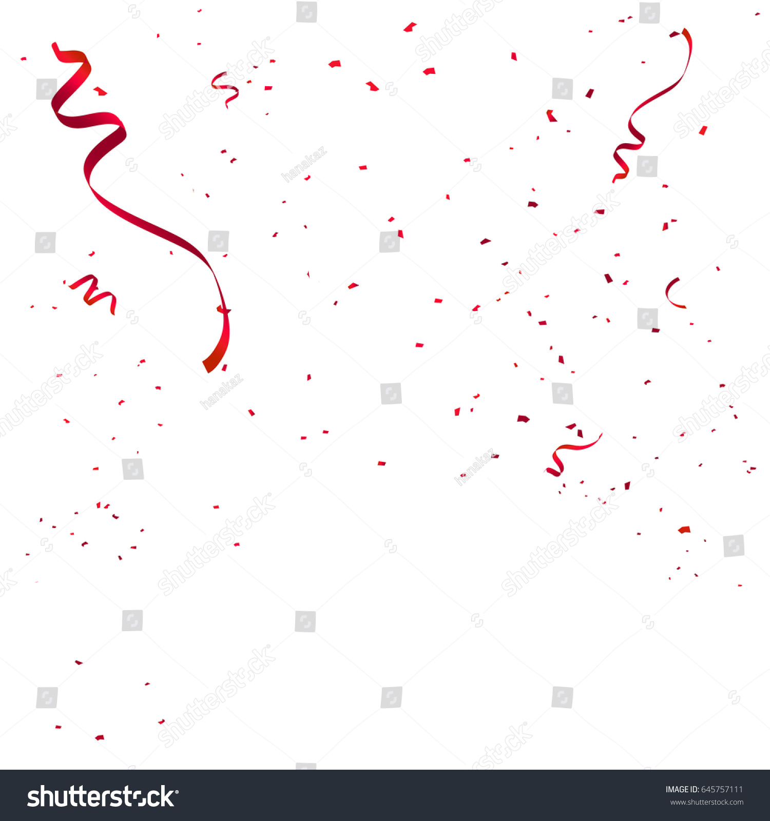 Celebration Background Template Confetti Red Ribbons Stock Vector Royalty Free 645757111 2697