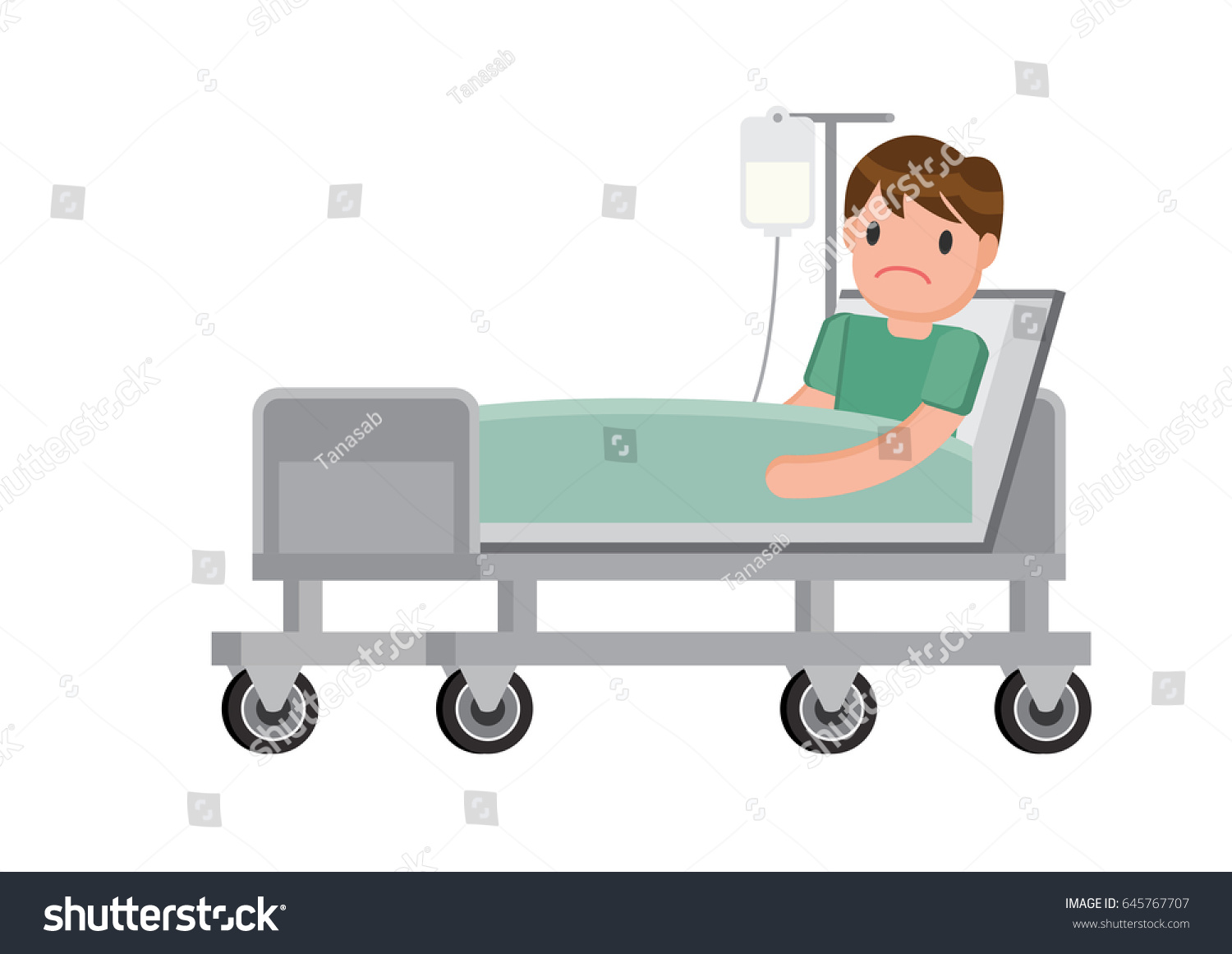 Patient Lying Hospital Bed Drop Counter Stock Vector (Royalty Free ...