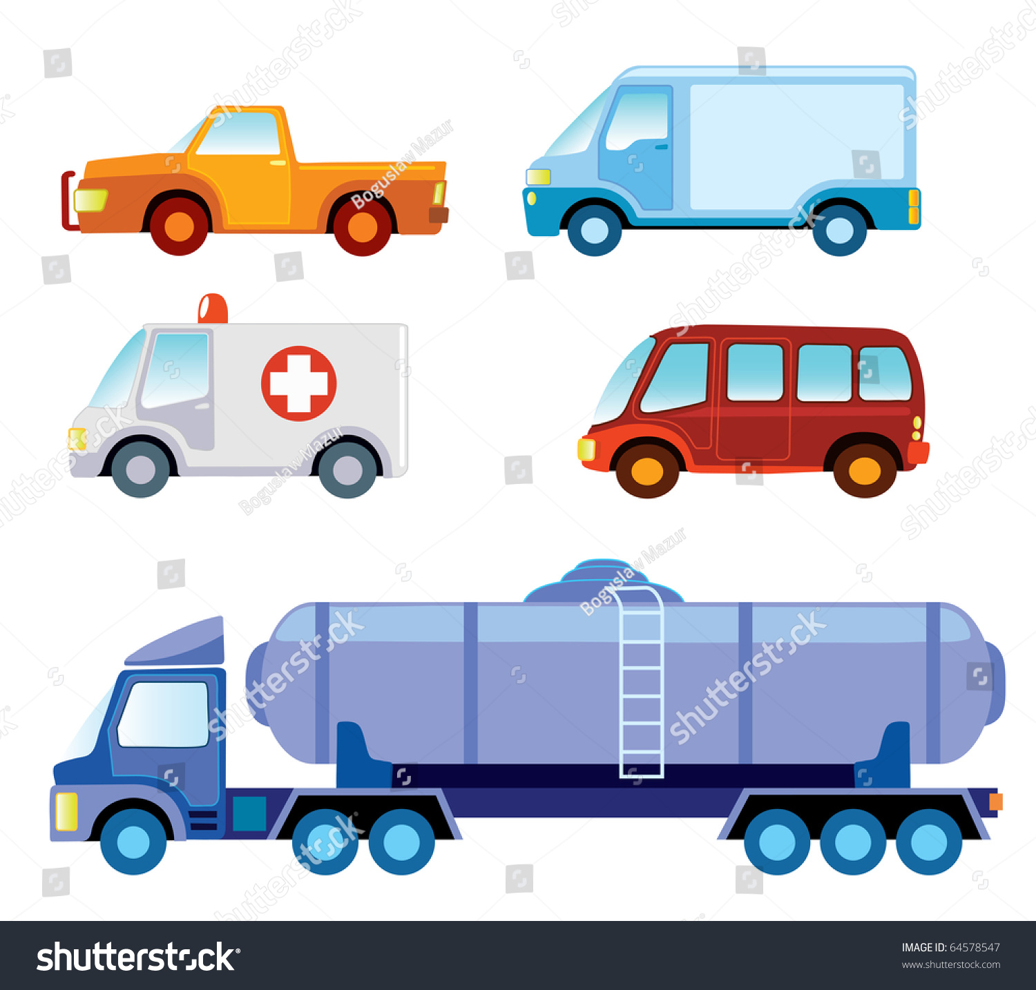 Set Various Funny Toy Cars Vector Stock Vector (royalty Free) 64578547 