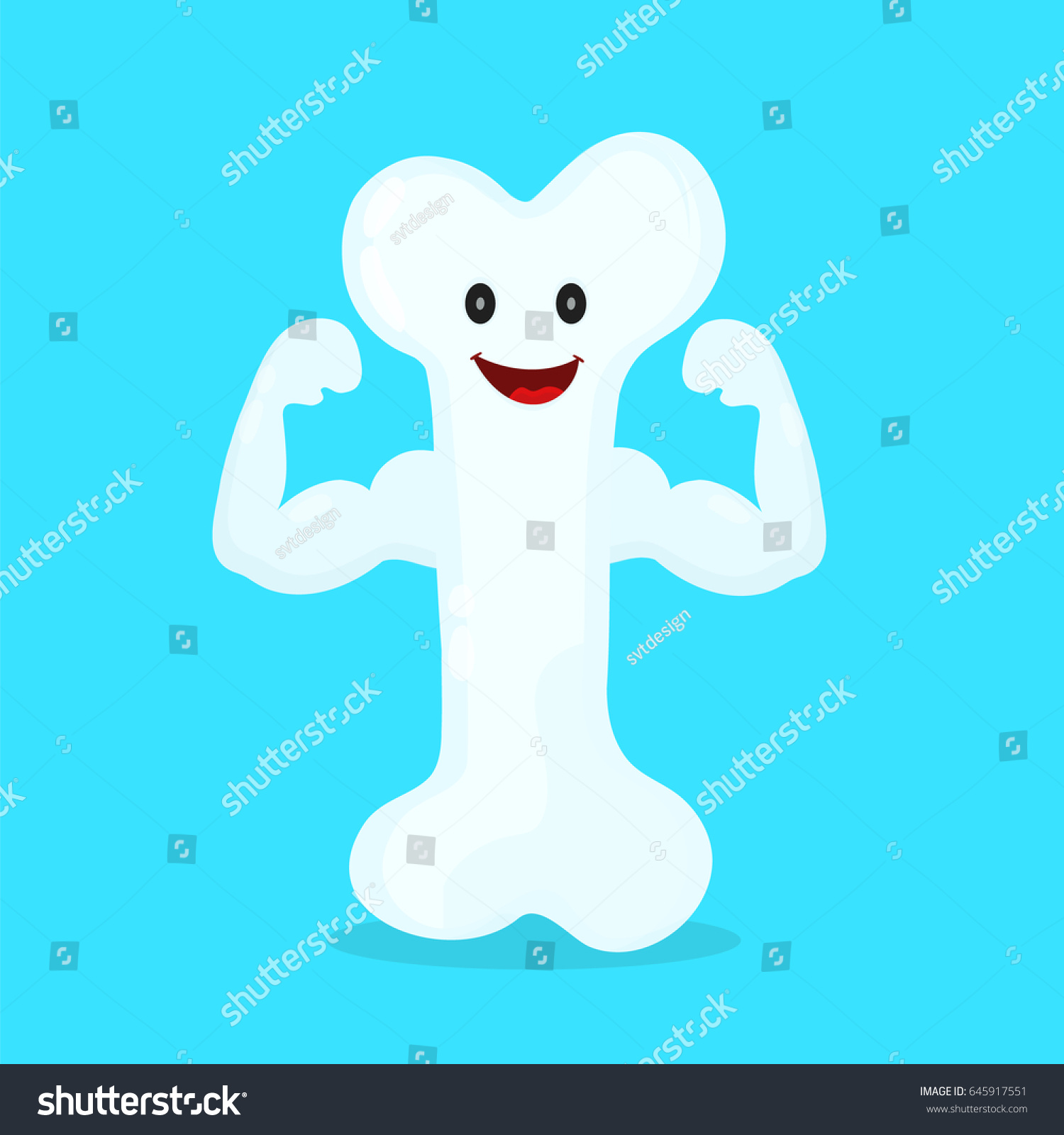 Strong Happy Healthy Bone Character Vector Stock Vector (Royalty Free ...