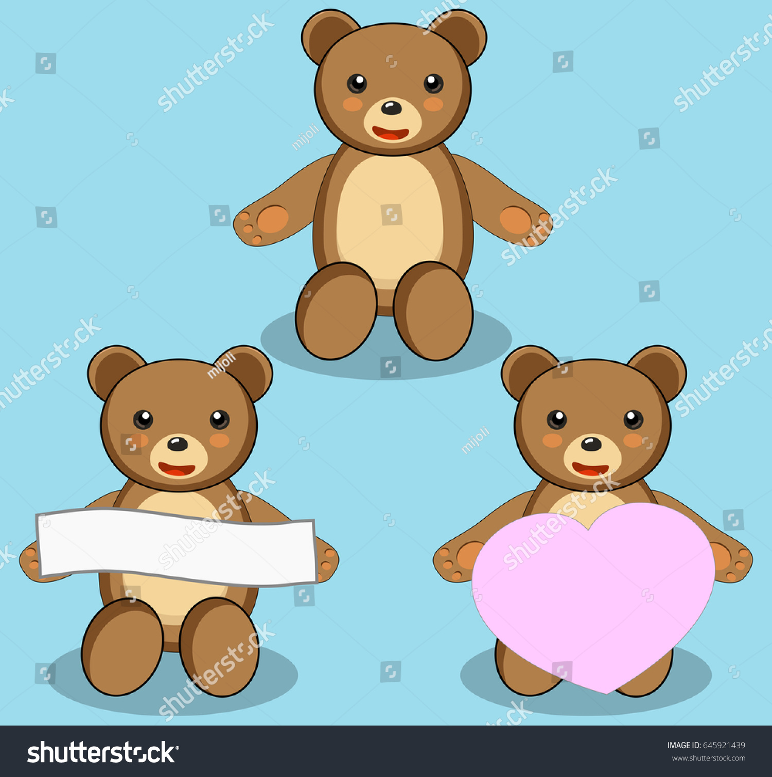 Illustration Teddy Bear Different Pose Love Stock Vector (Royalty Free ...