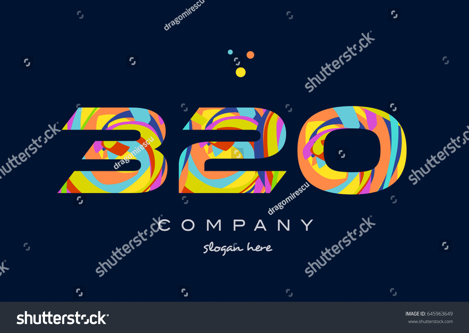 237 320 Logo Images Stock Photos Vectors Shutterstock   Stock Vector  Number Digit Numeral Logo Colored Colorful Rainbow Acrylic Modern Creative Vector Icon Design 645963649 