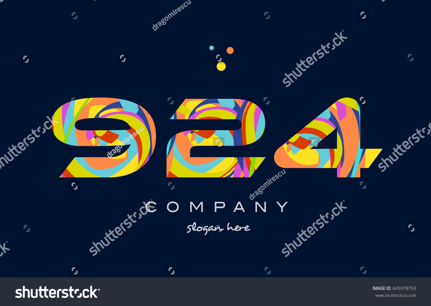 924-number-digit-numeral-logo-colored-stock-vector-royalty-free