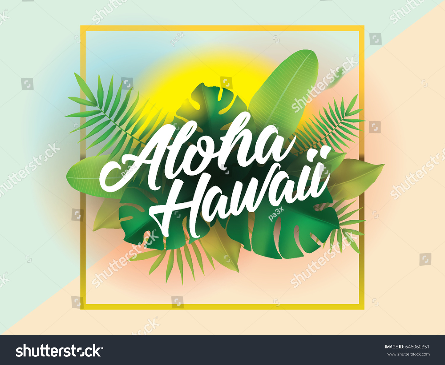 Aloha Hawaii Vector Background Typography Posters Stock Vector (royalty 