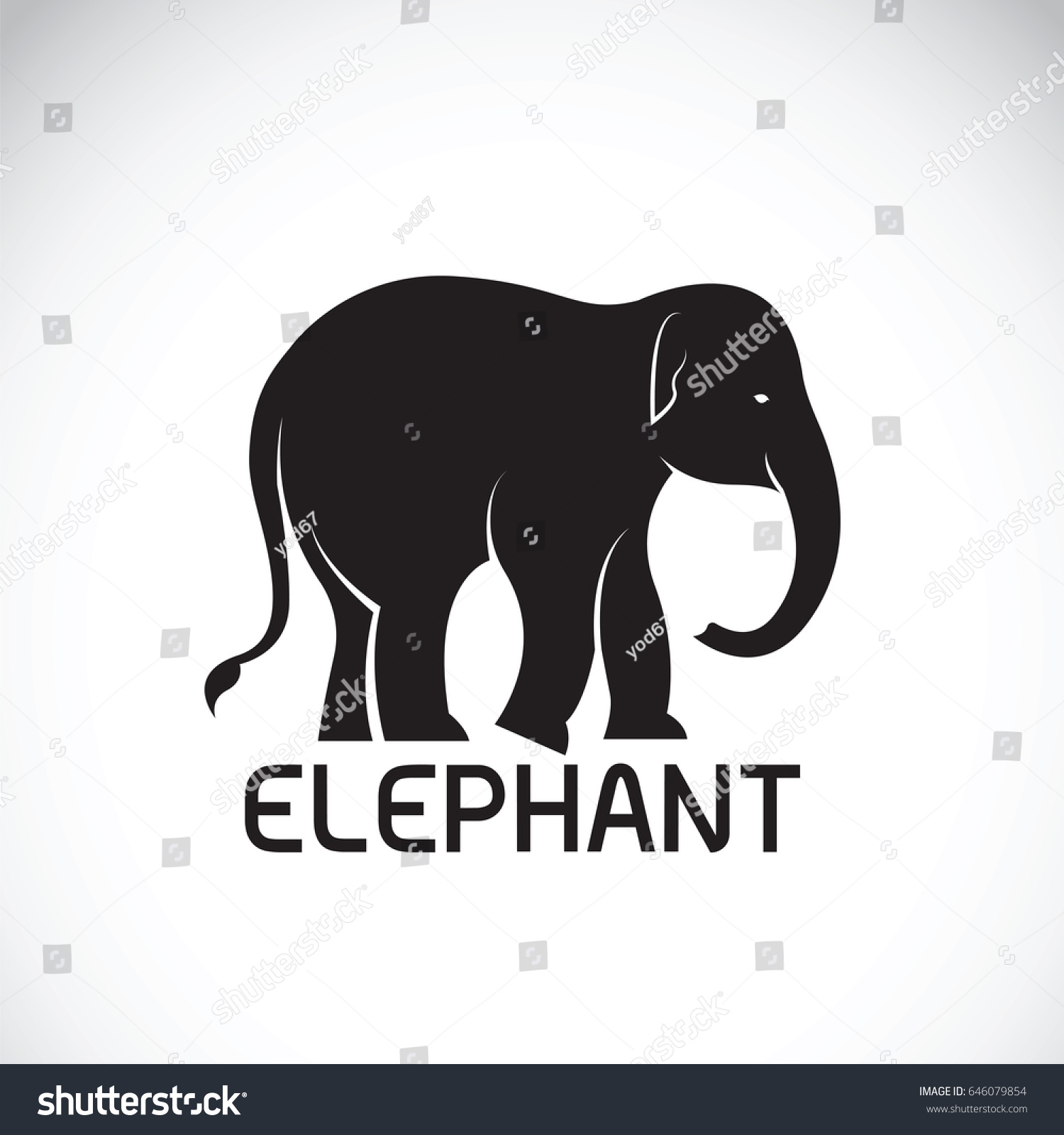 Vector Elephant On White Background Wild Stock Vector (Royalty Free ...