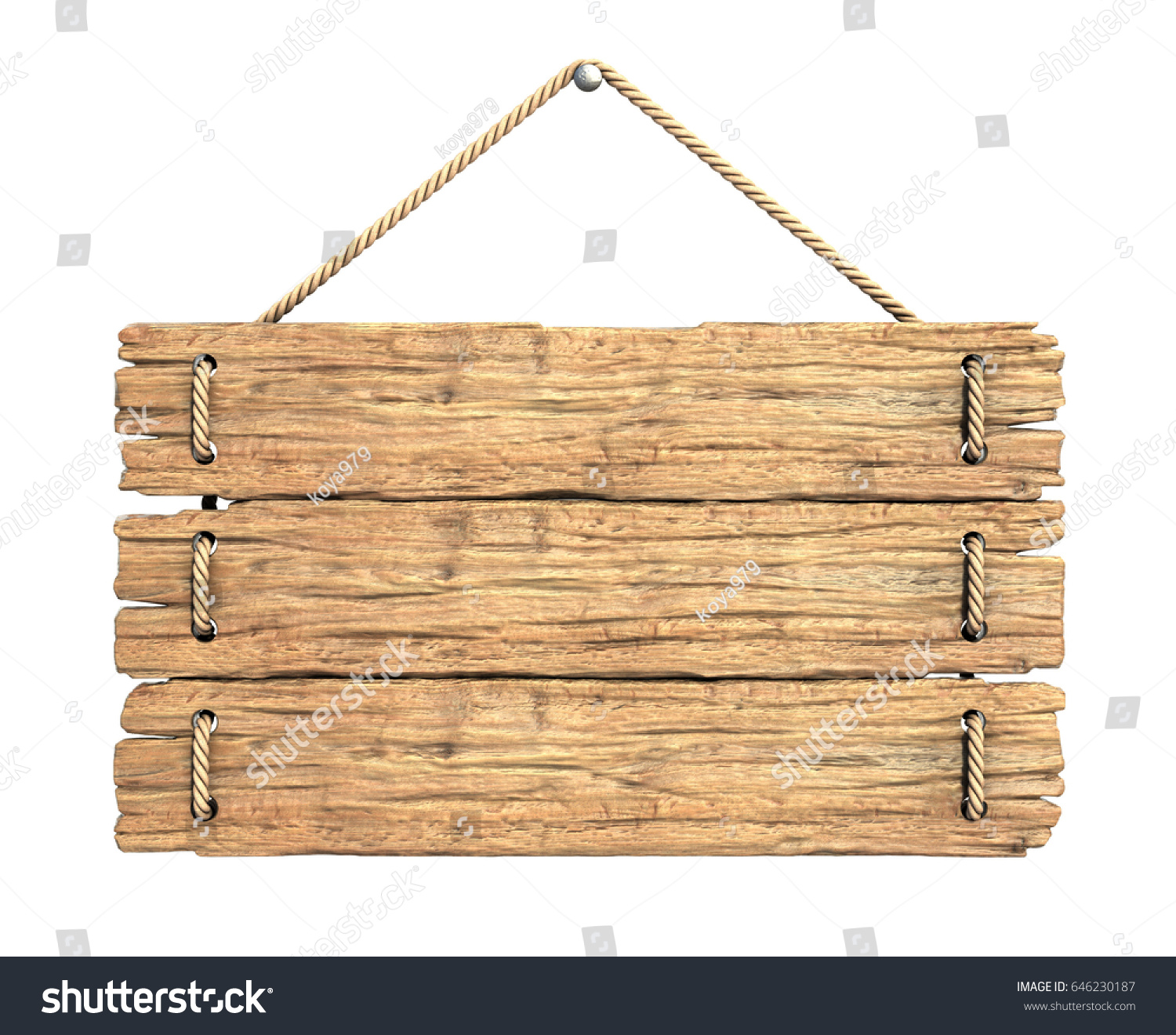 Wooden Medieval Sign Board Hanging On Stock Illustration 646230187