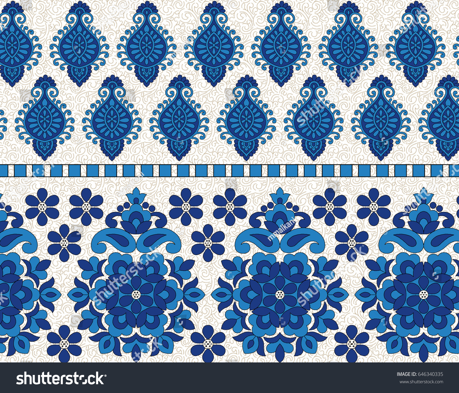 Textile Border Design Stock Illustration 646340335 | Shutterstock