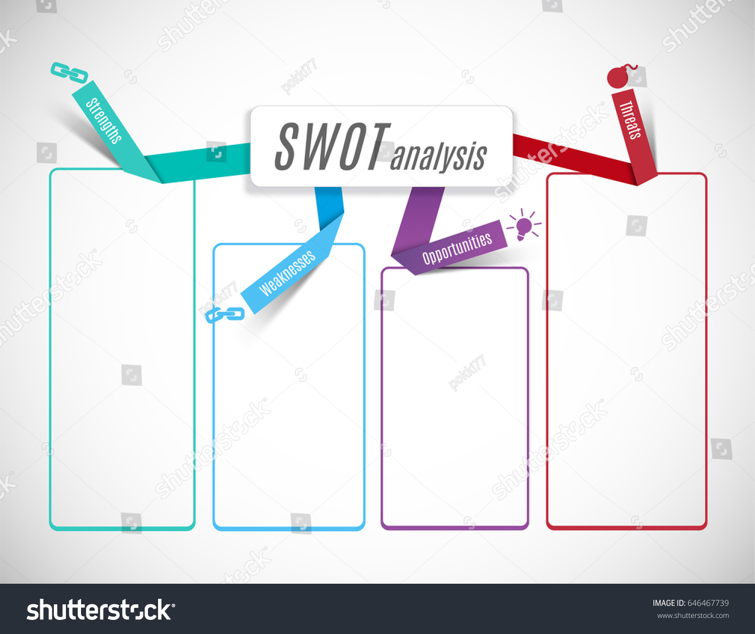 Swot Strengths Weaknesses Opportunities Threats Business Stock Vector ...