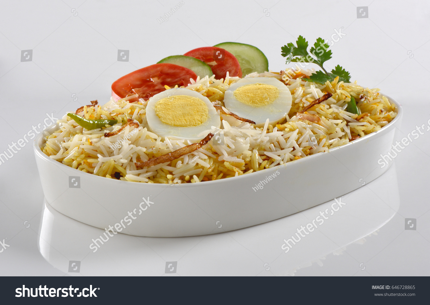 Egg Biryani Famous Pakistani Indian Meal Stock Photo 646728865